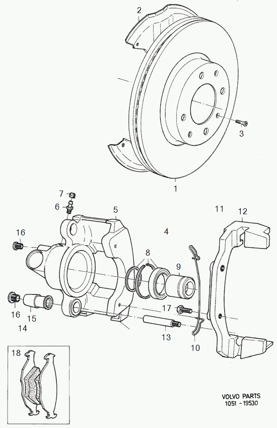 Volvo 30683788 - Komplet čaura za vođenje, kočione čeljusti parts5.com