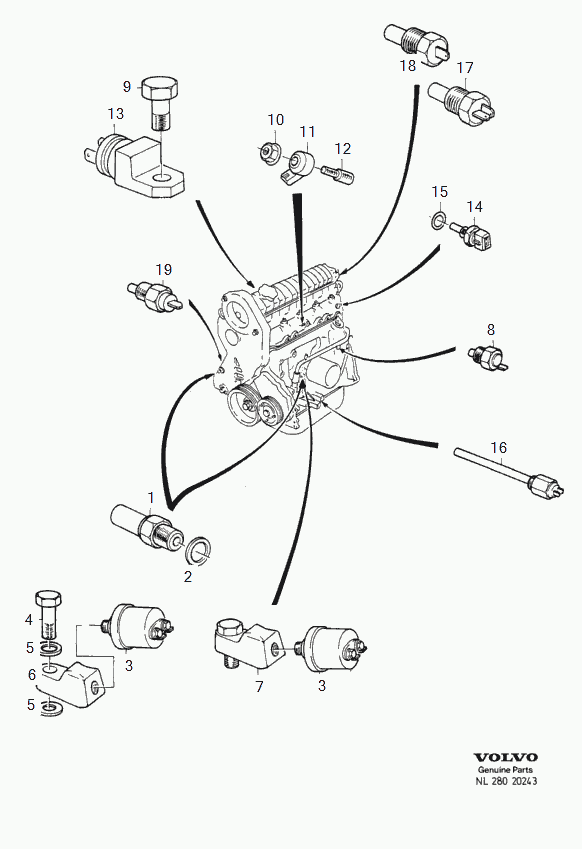 Volvo 3 343 427 - Датчик, давление масла parts5.com