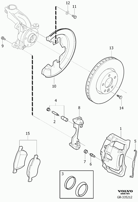 Volvo 30793941 - Zestaw klocków hamulcowych, hamulce tarczowe parts5.com