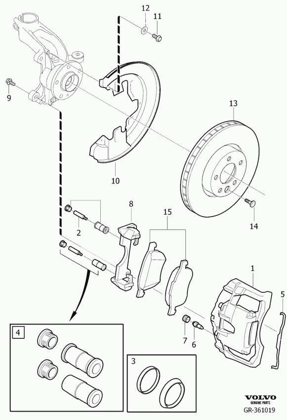 Volvo 30769061 - Zestaw do hamulców, hamulce tarczowe parts5.com