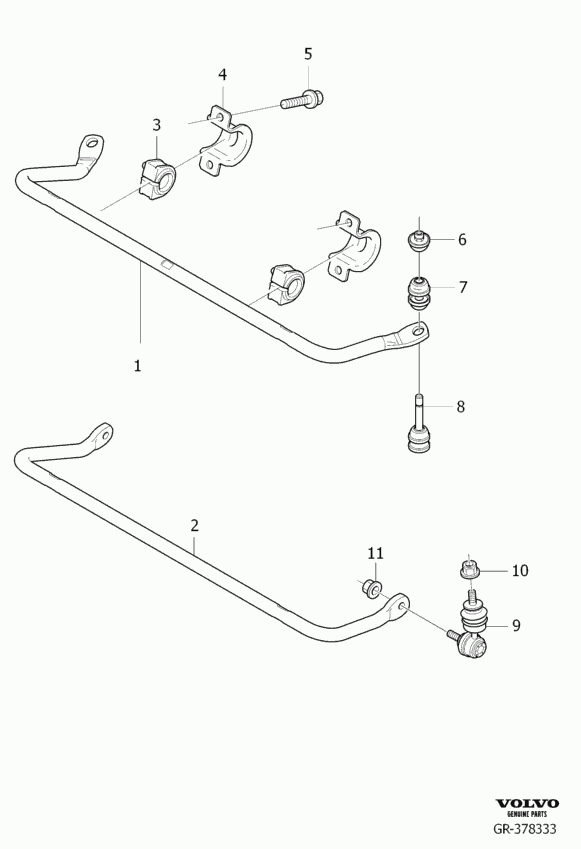 Volvo 30714683 - Coussinet de palier, stabilisateur parts5.com