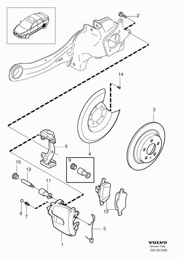 Volvo 30666829 - Komplet vodećih čahura, kočno sedlo parts5.com