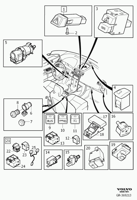 Volvo 8 691 591 - Vezérlőkapcsoló, tempomat parts5.com