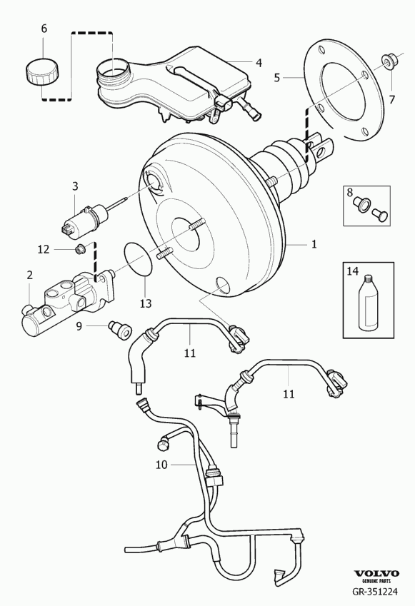 Volvo 36001340 - Főfékhenger parts5.com