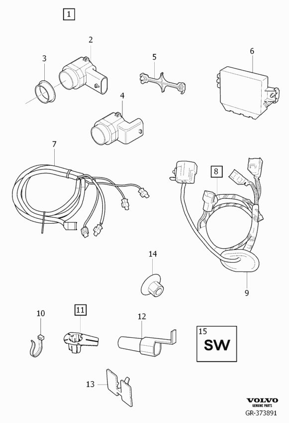 Volvo 30786968 - Sensor, Einparkhilfe parts5.com