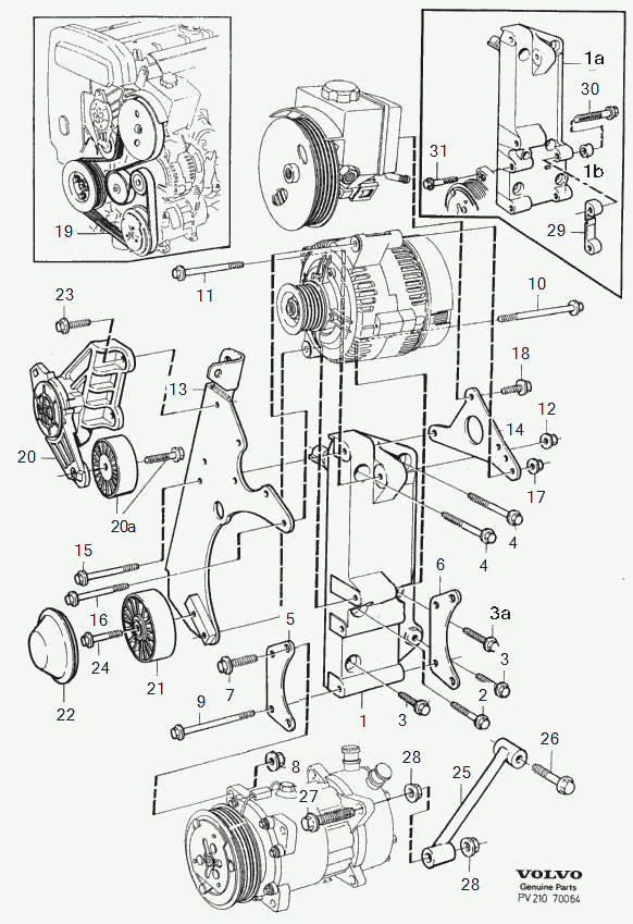 Volvo 1275380 - Направляющий ролик, поликлиновый ремень parts5.com