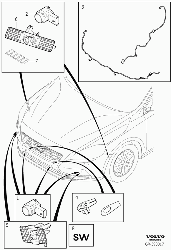 Volvo 31341344 - Sensor, parking assist parts5.com