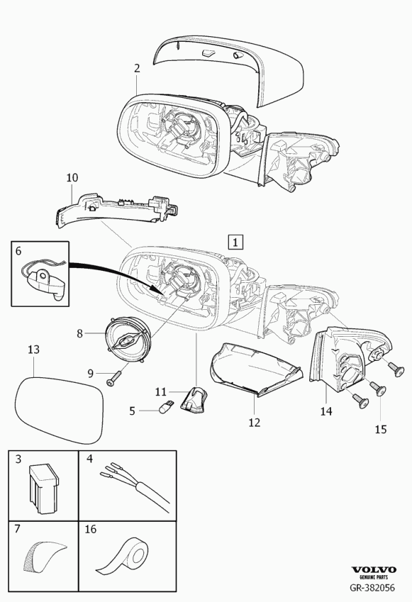 Volvo 30716479 - Mirror Glass, outside mirror parts5.com