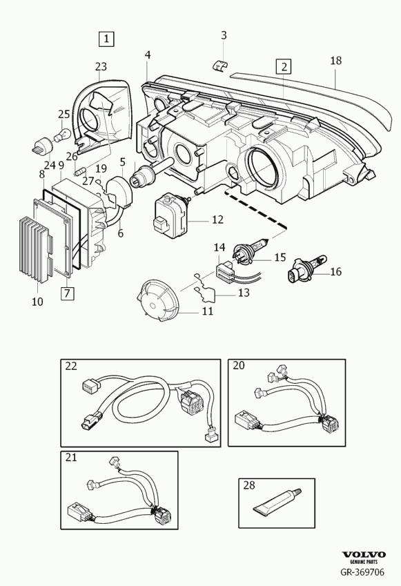 Volvo 989833 - Bec, far faza lunga parts5.com