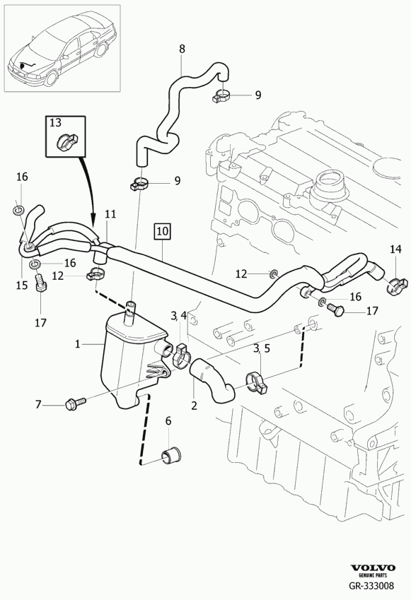 Volvo 1271988 - Öljynerotin, kampikammiotuuletus parts5.com