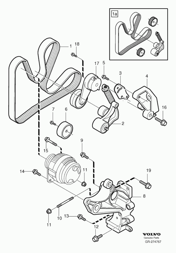 Volvo 8642562 - Courroie trapézoïdale à nervures parts5.com