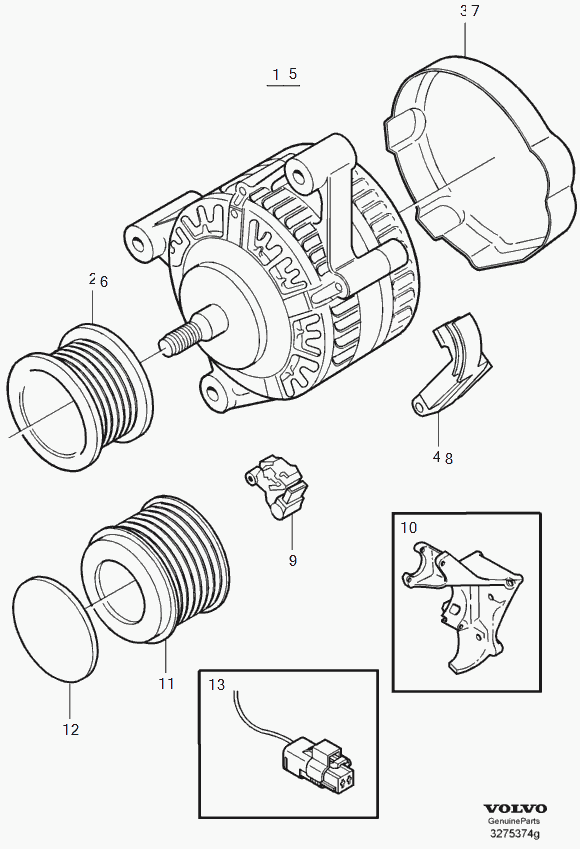 Mitsubishi 8641982 - Szíjtárcsa, generátor parts5.com