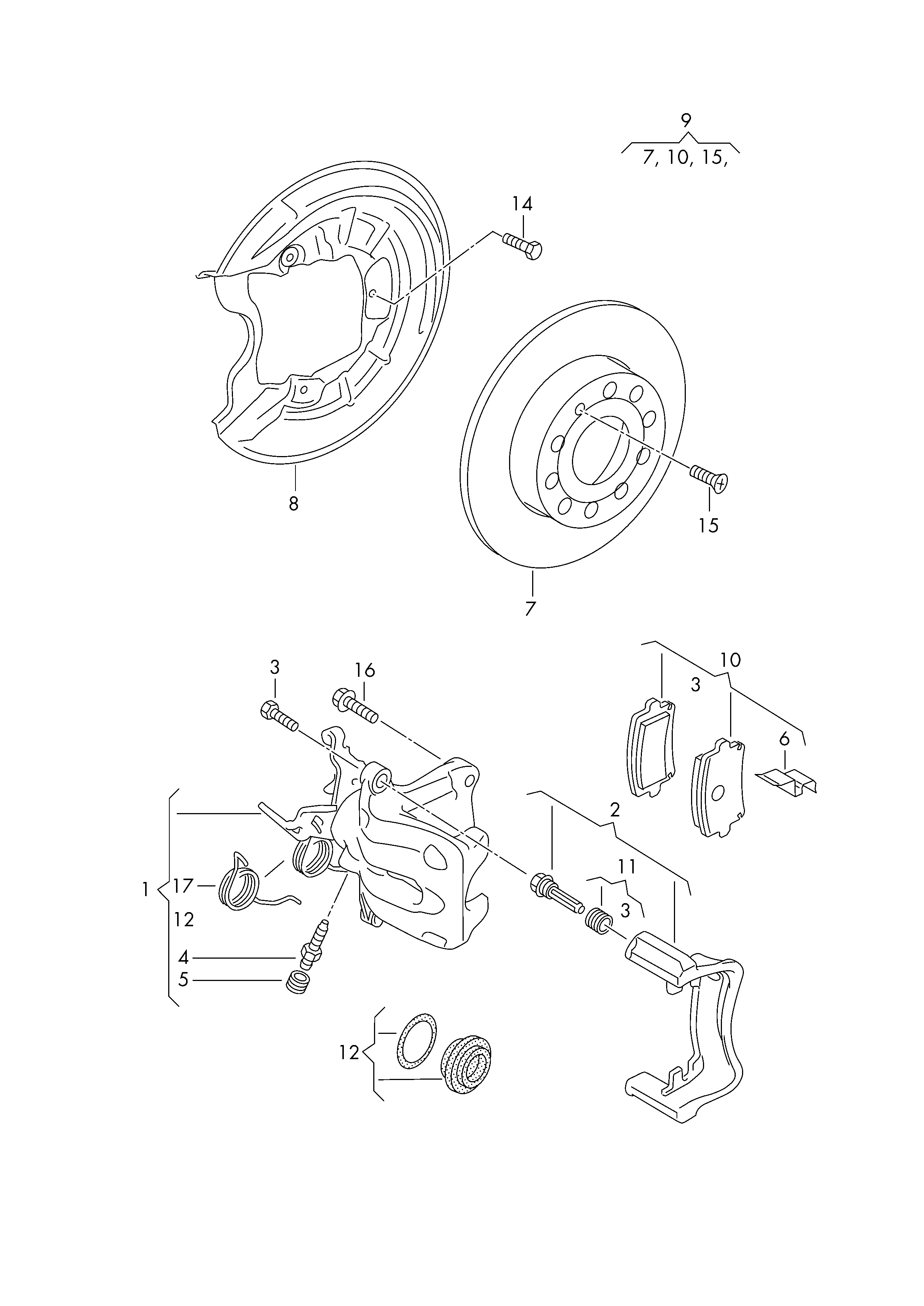 VW 1K0 698 451 G - Zestaw klocków hamulcowych, hamulce tarczowe parts5.com