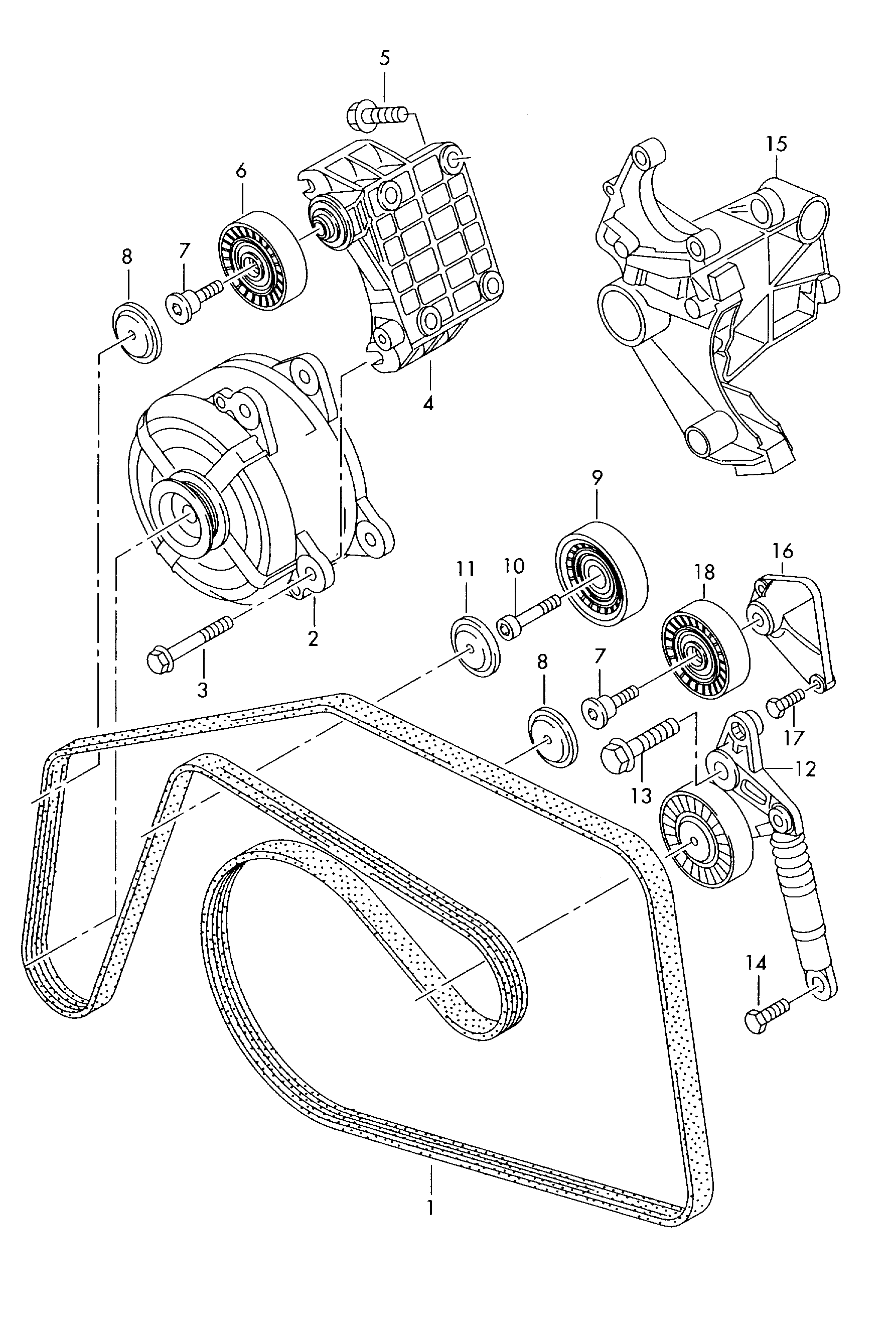 AUDI 059 145 201 H - Kayış gerdirici, kanallı V kayışı parts5.com