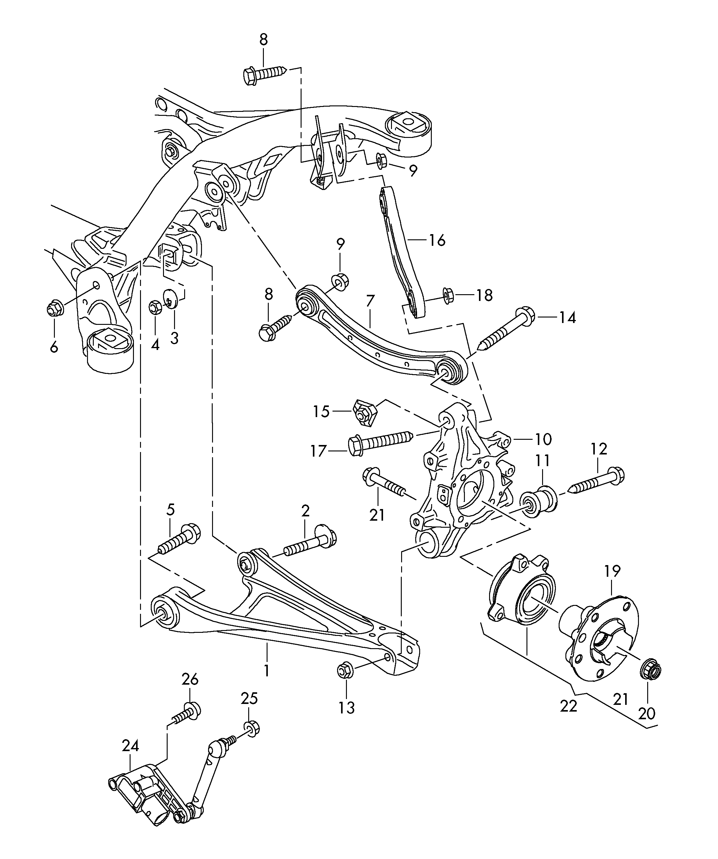 VAG 7L0505397 - Tukivarsi, pyöräntuenta parts5.com