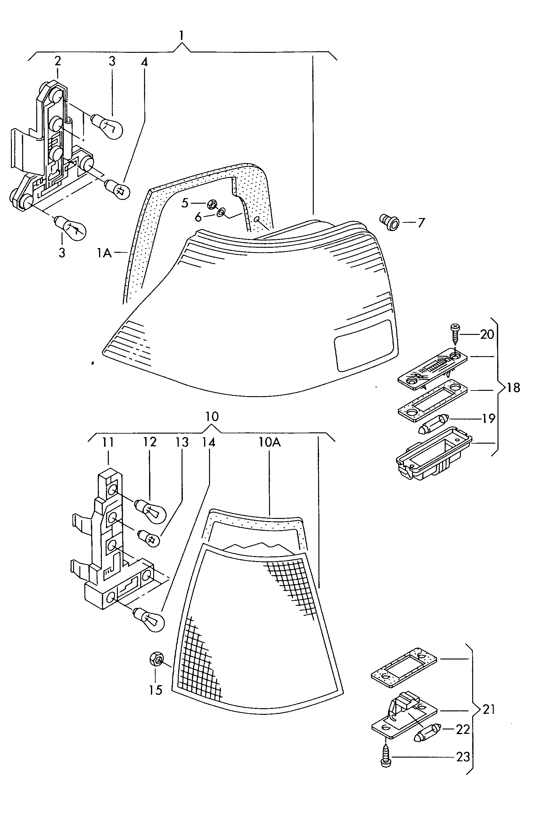 VAG 1J5943021 - Фонарь освещения номерного знака parts5.com