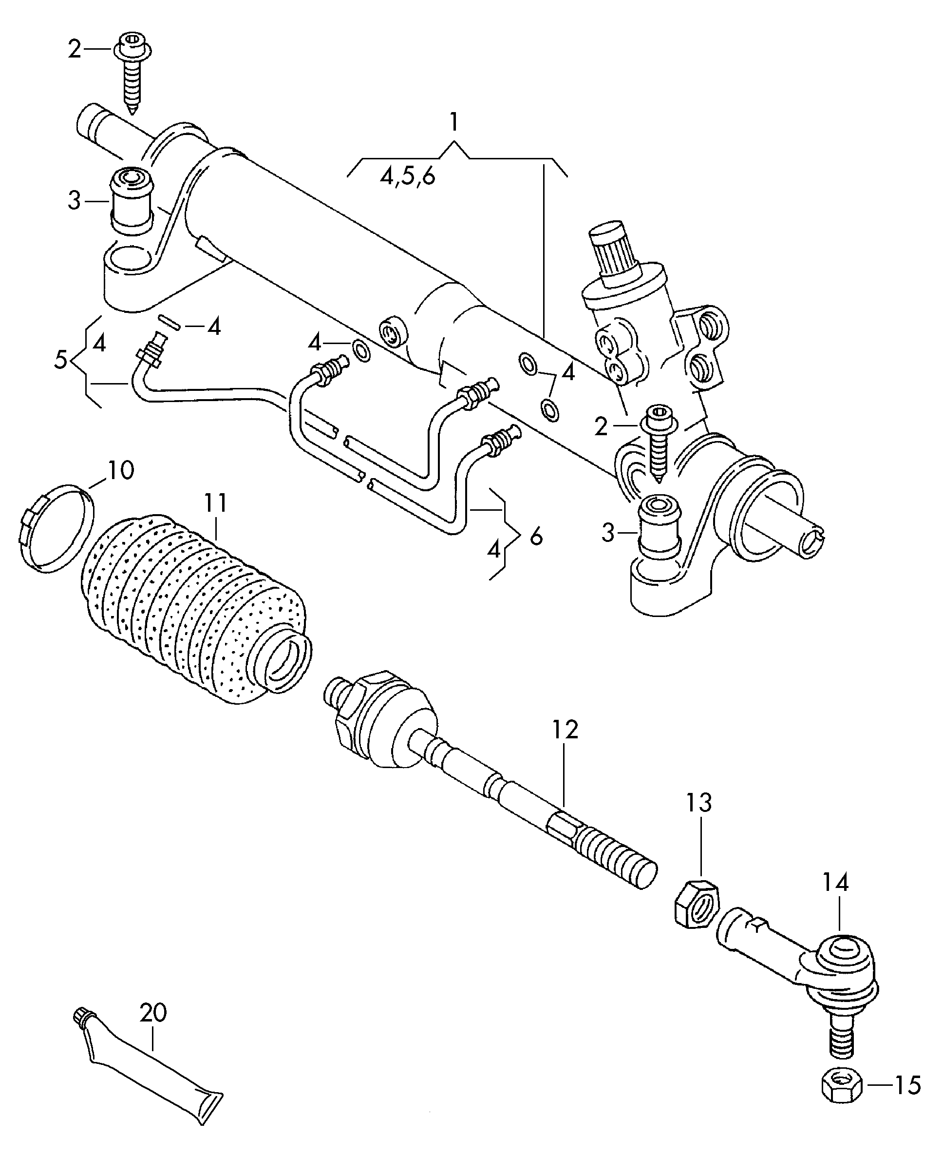 VW 701 419 081 A - Suspensión, mecanismo de dirección parts5.com