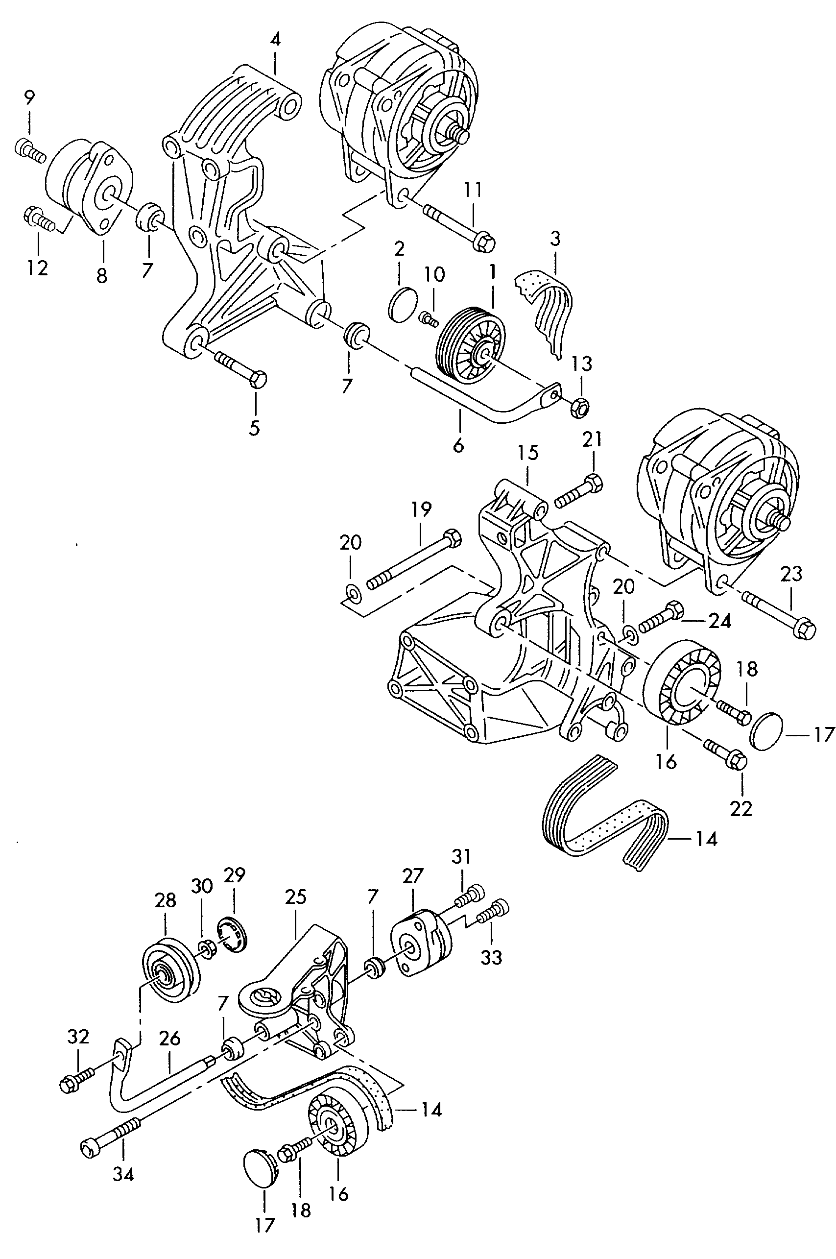 AUDI 028 903 315 R - Belt Tensioner, v-ribbed belt parts5.com