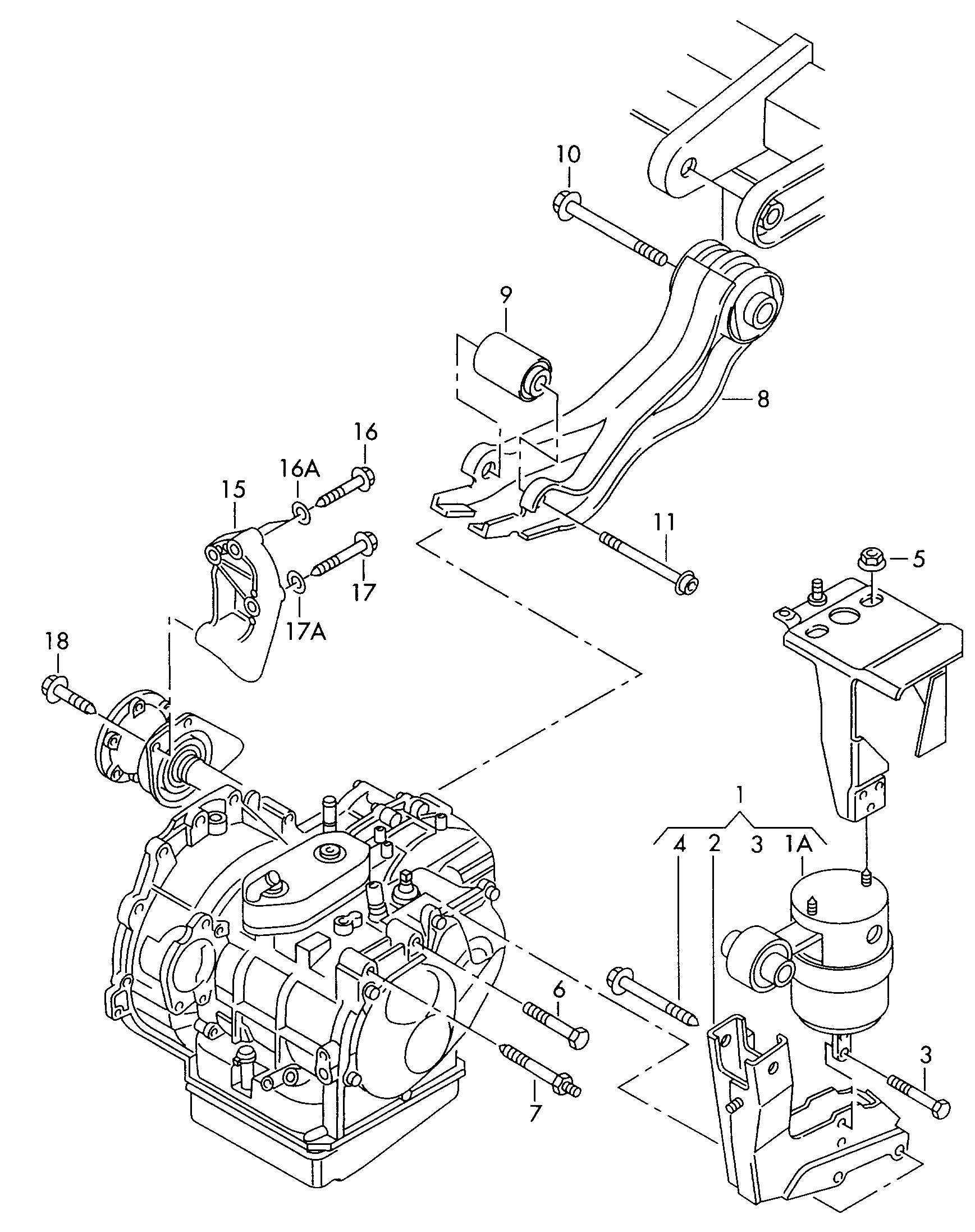 VAG 701 399 207 B - Mounting, manual transmission parts5.com