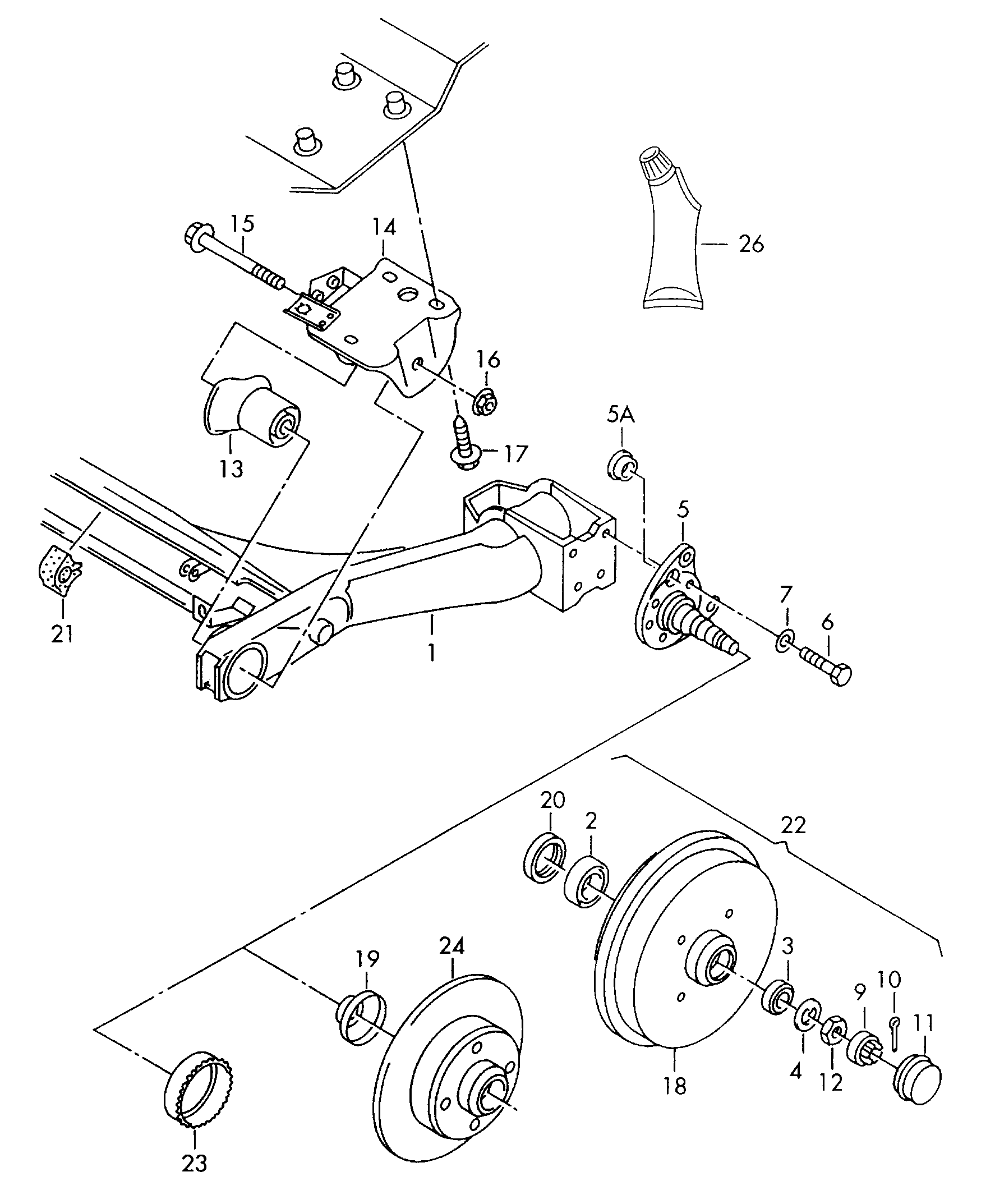 Seat 1H0 501 541 A - Mounting, axle beam parts5.com