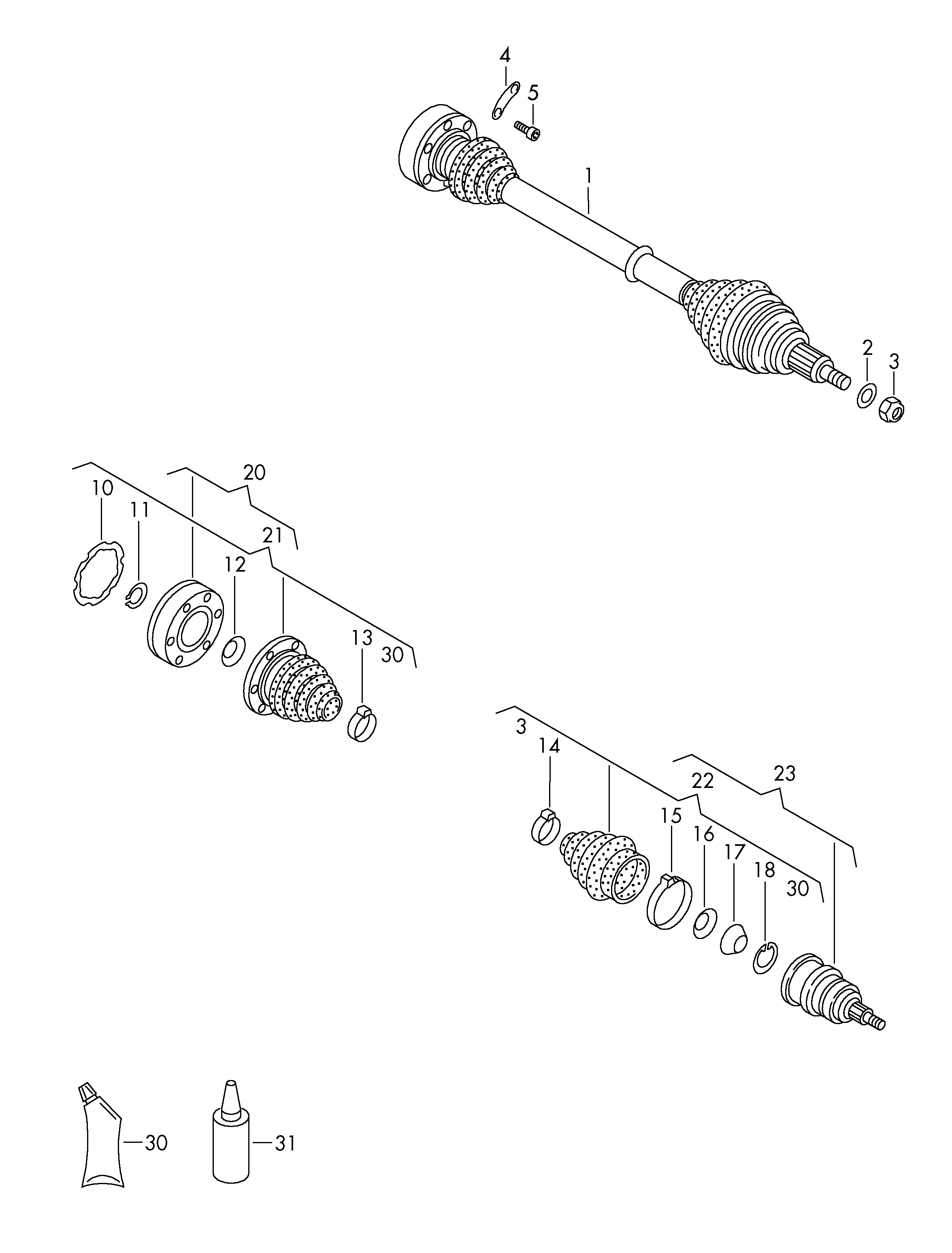 VAG JZW498350AX - Mafsal seti, tahrik mili parts5.com