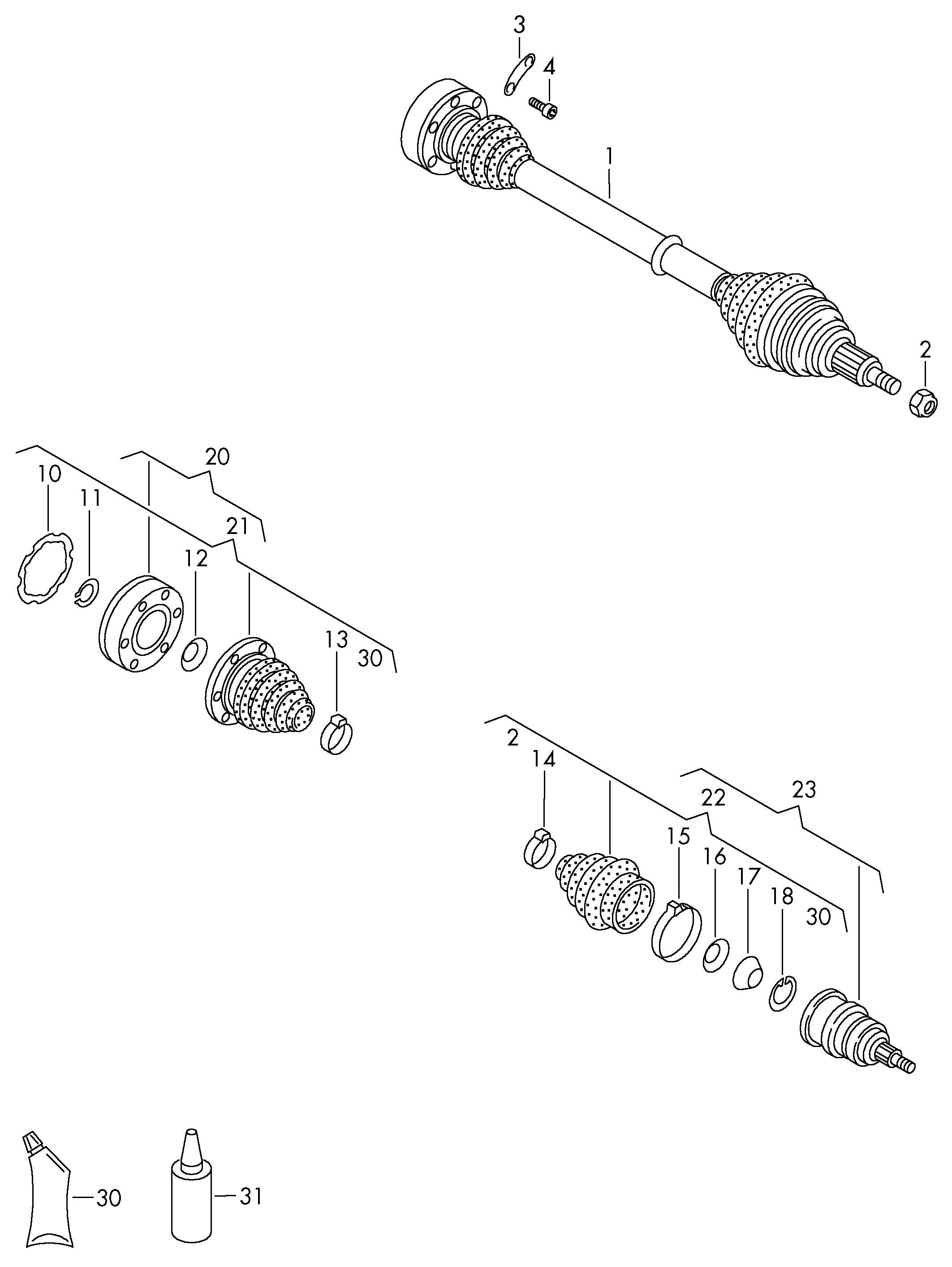 VAG 1K0498103 X - Joint Kit, drive shaft parts5.com