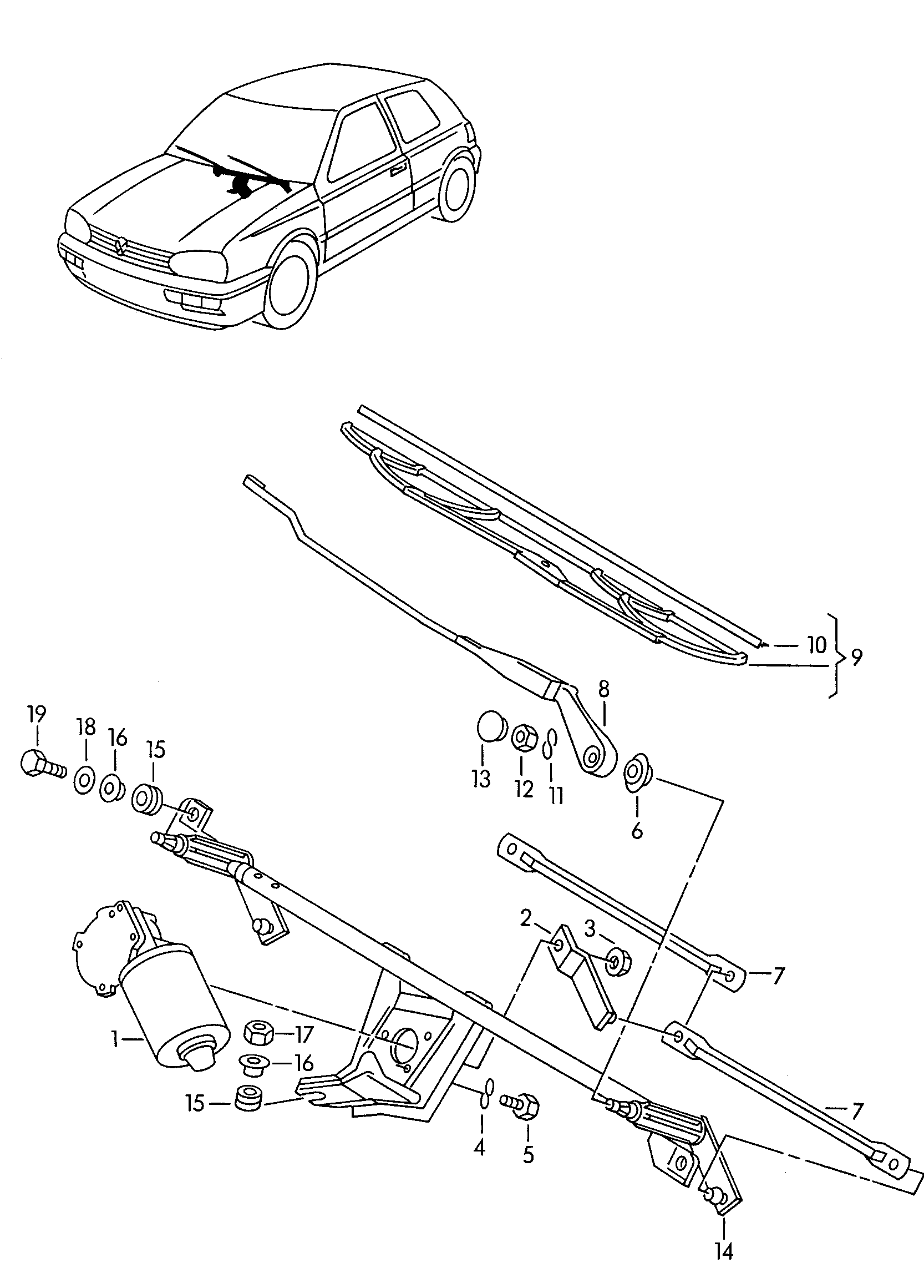 Porsche 1C0955119 - Motor stergator parts5.com