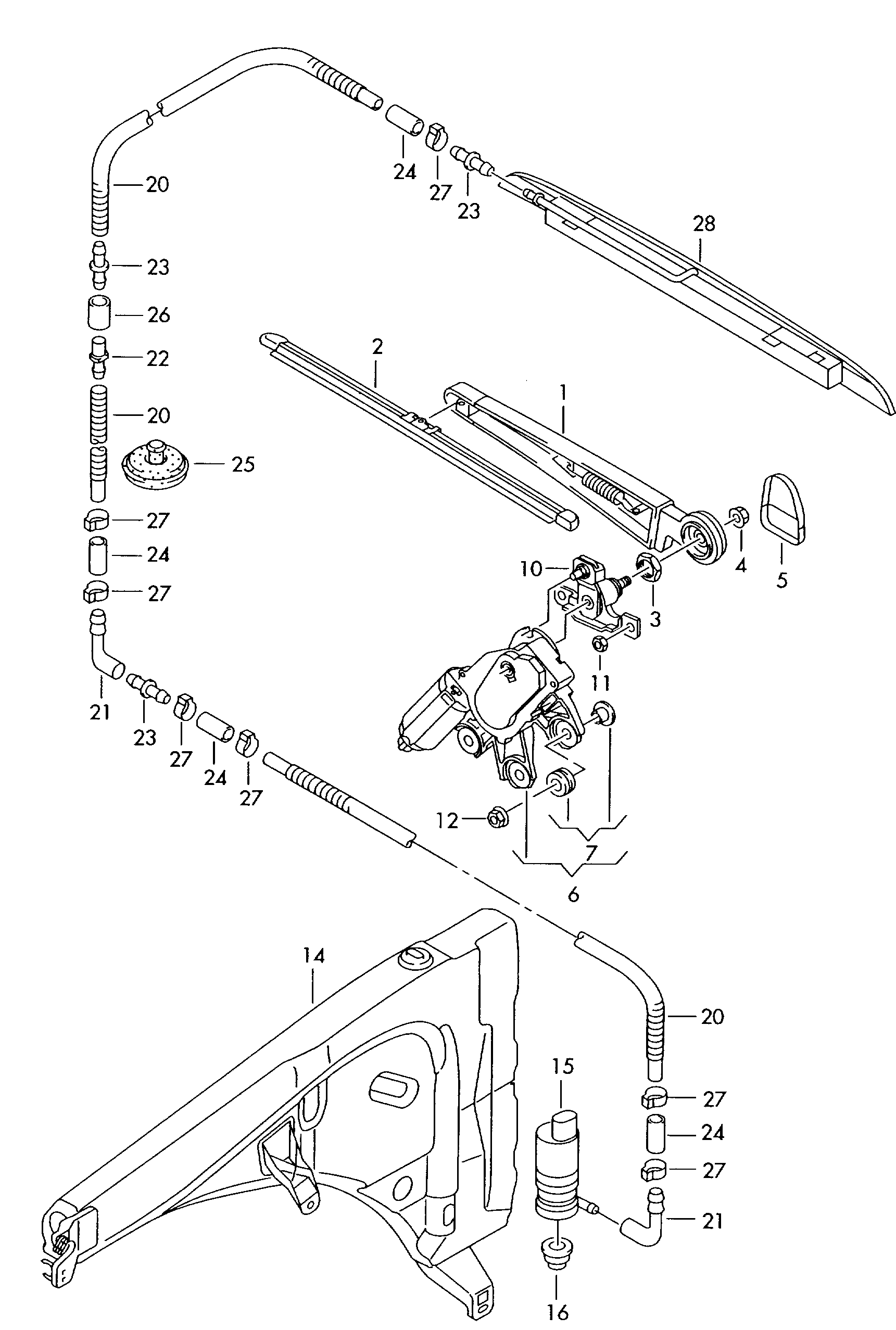 VAG 7L6 955 425 - Комплект рычагов стеклоочистителя, система очистки стекол parts5.com