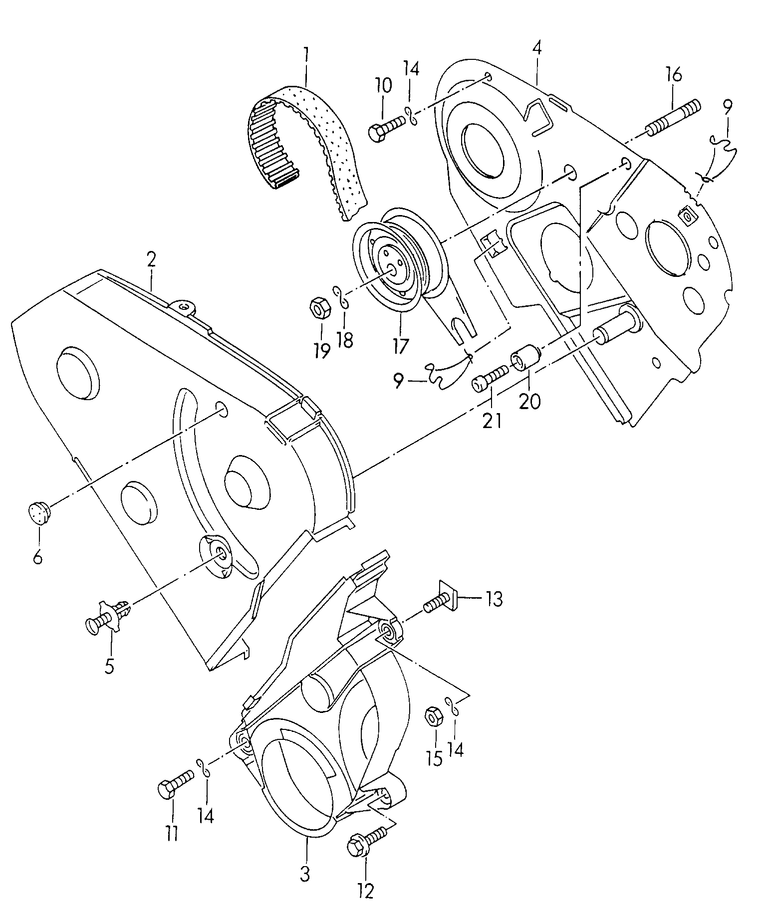 Skoda 028109119AA - Set curea de distributie parts5.com