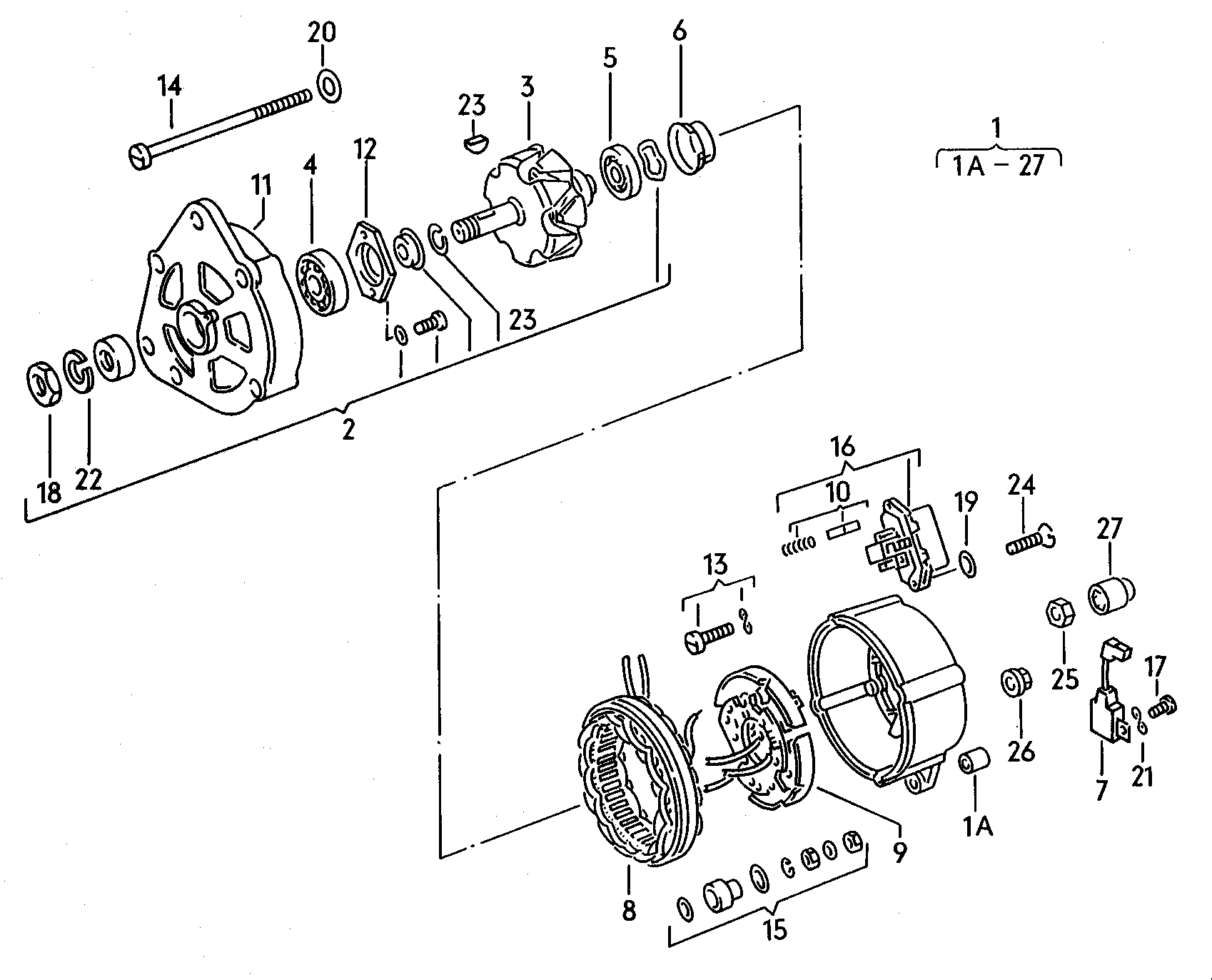 VAG 021903221D - Lożisko hnacieho konca alternátora parts5.com