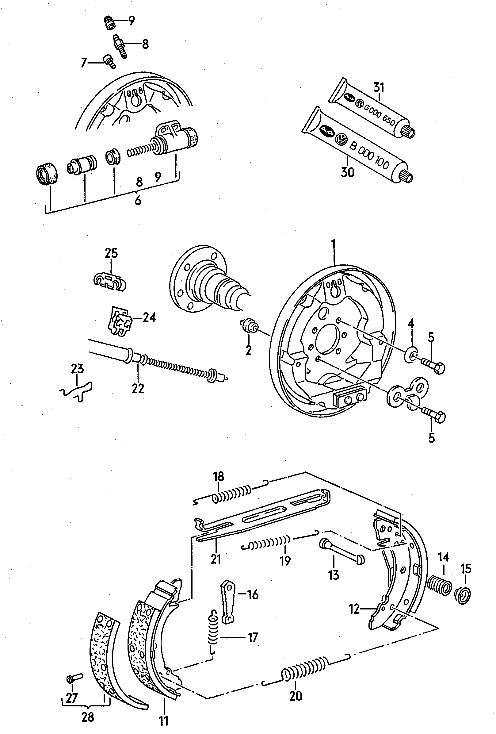 VAG 357 609 527 E - Garnitura zavorne celjusti parts5.com