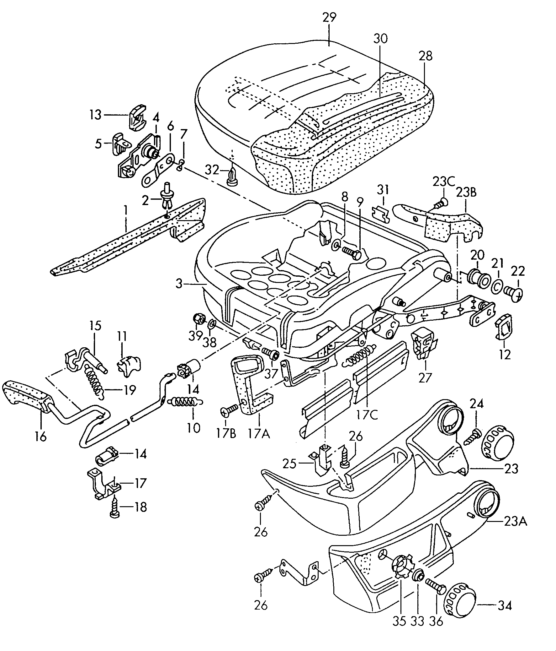 AUDI 191 881 213 - Elemento de regulación, ajuste de asiento parts5.com