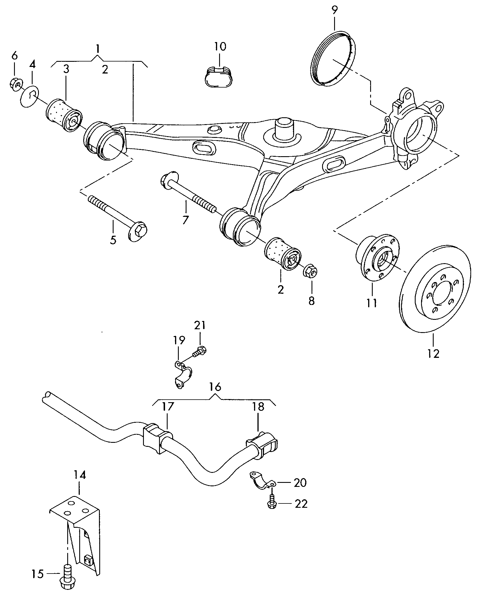 VAG 7H0 511 413A - Cuzinet, stabilizator parts5.com