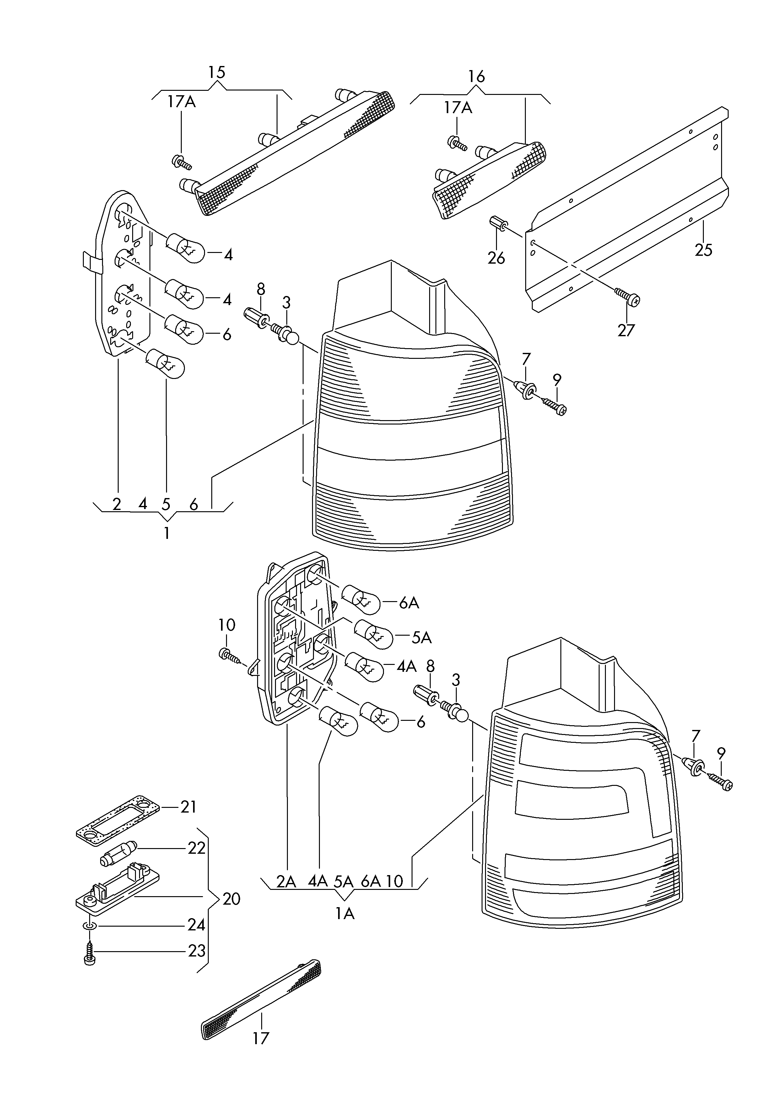 VW 7E0945097A - Дополнительный фонарь сигнал торможения parts5.com