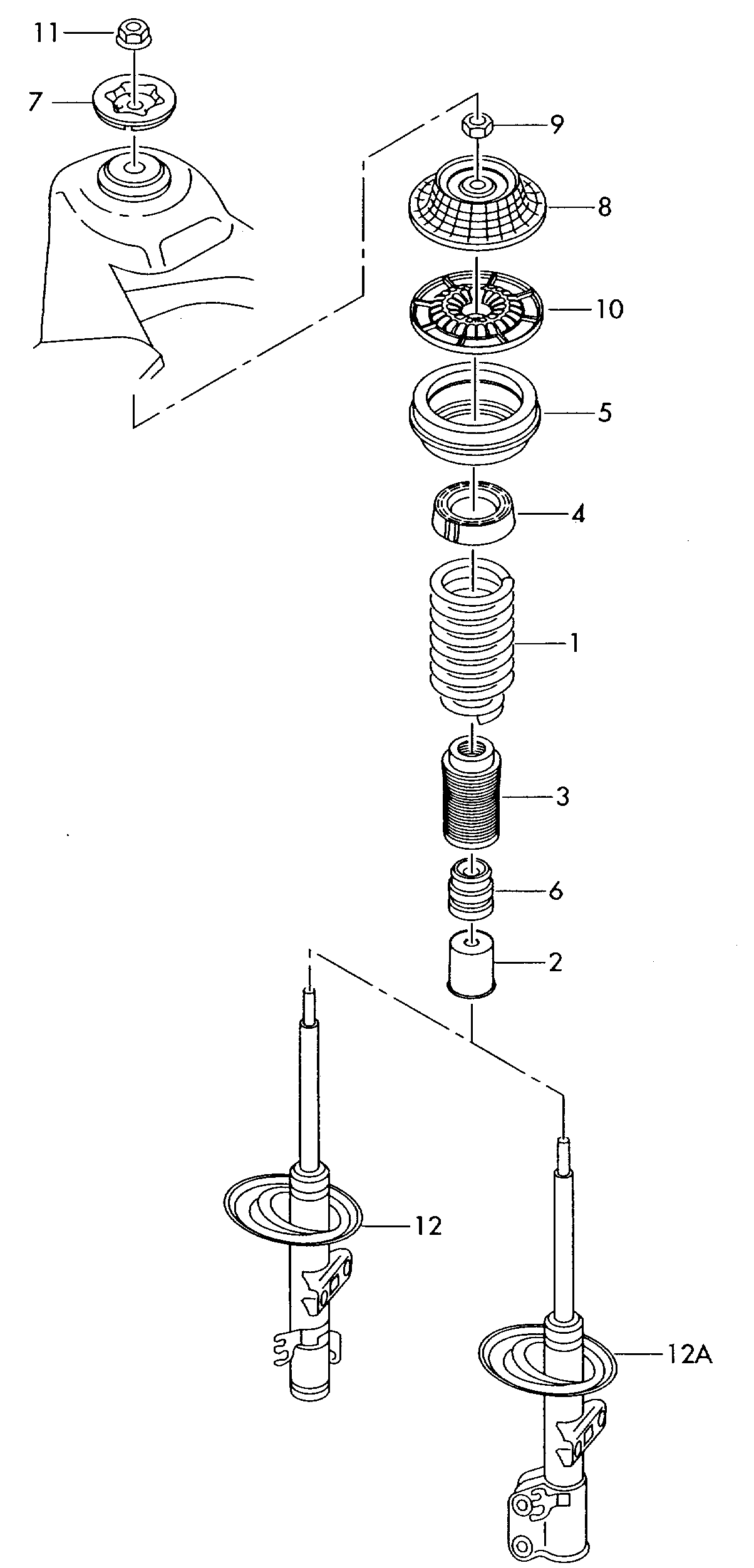 VAG 7H0412303A - Tampon cauciuc, suspensie parts5.com