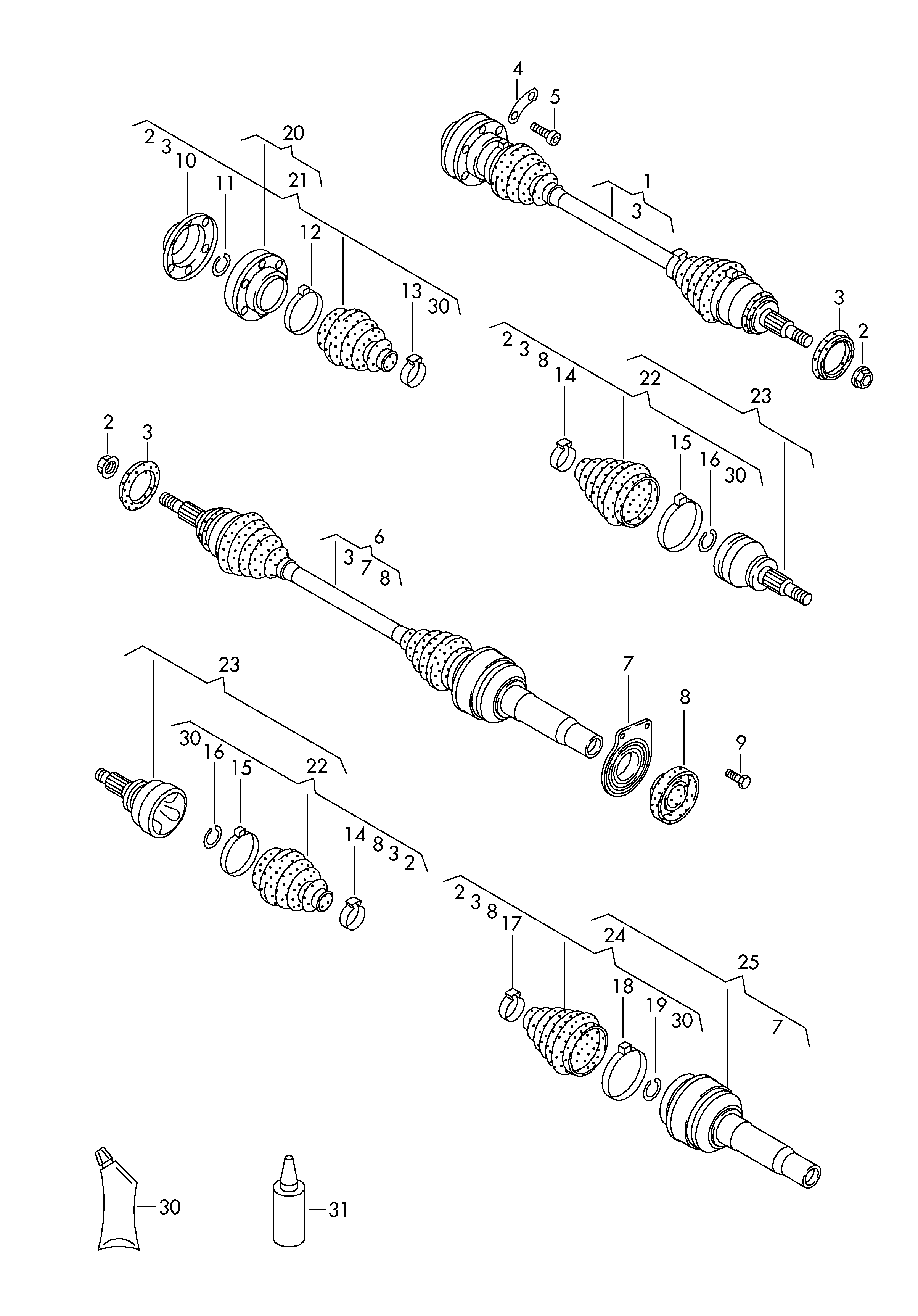 Seat 7H0 498 203 - Gumiharang, hajtótengely parts5.com