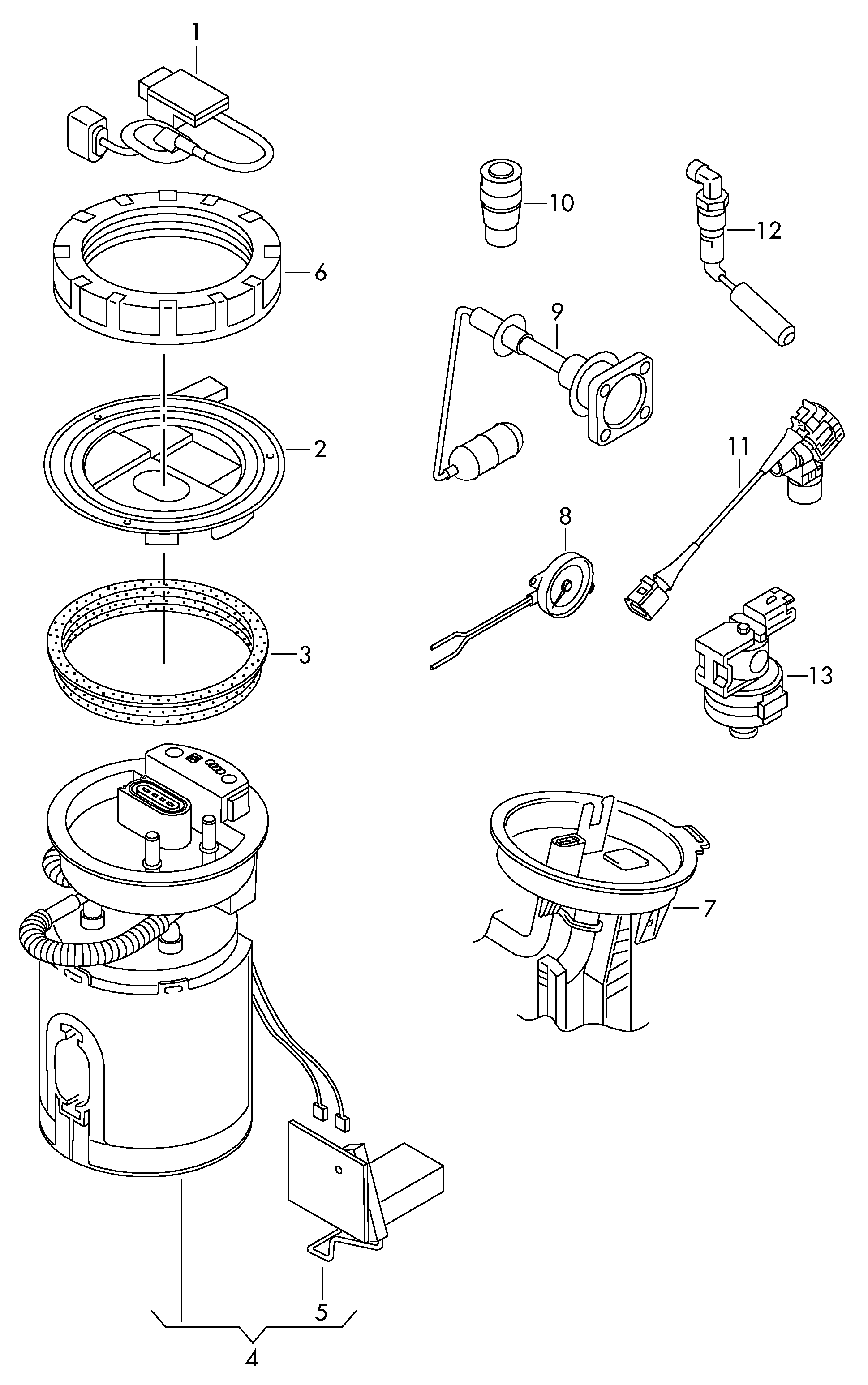 Seat 1K0 919 050 J - Fuel delivery unit and sender for fuel gauge parts5.com