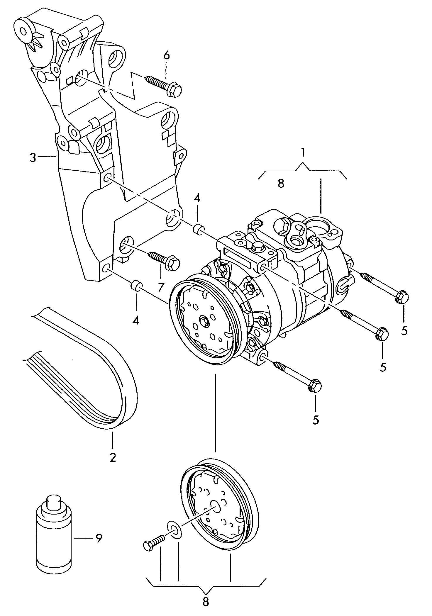 Skoda 5N0 820 803 - Compresseur, climatisation parts5.com