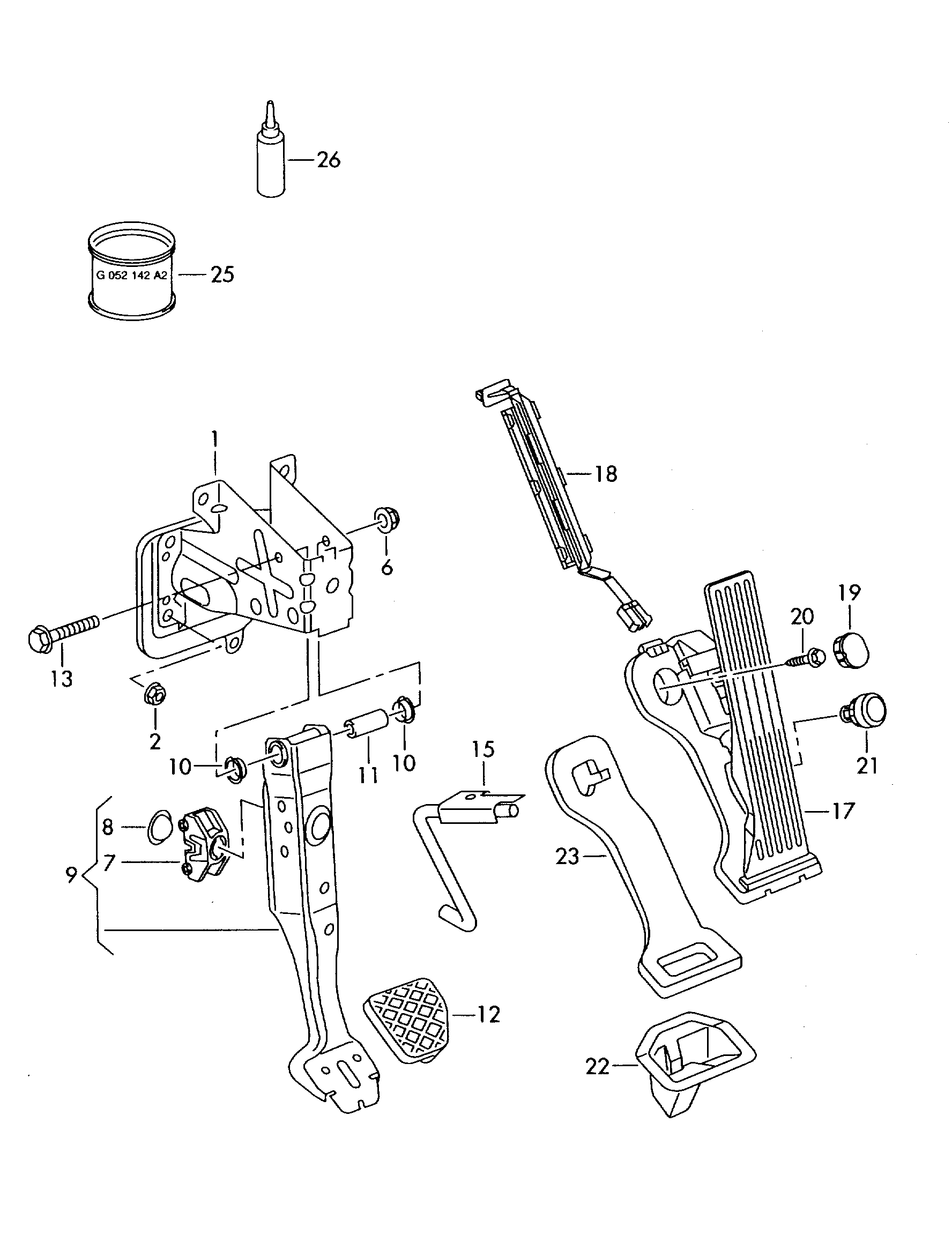 VAG 1K1721503L - Sensor, accelerator pedal position parts5.com