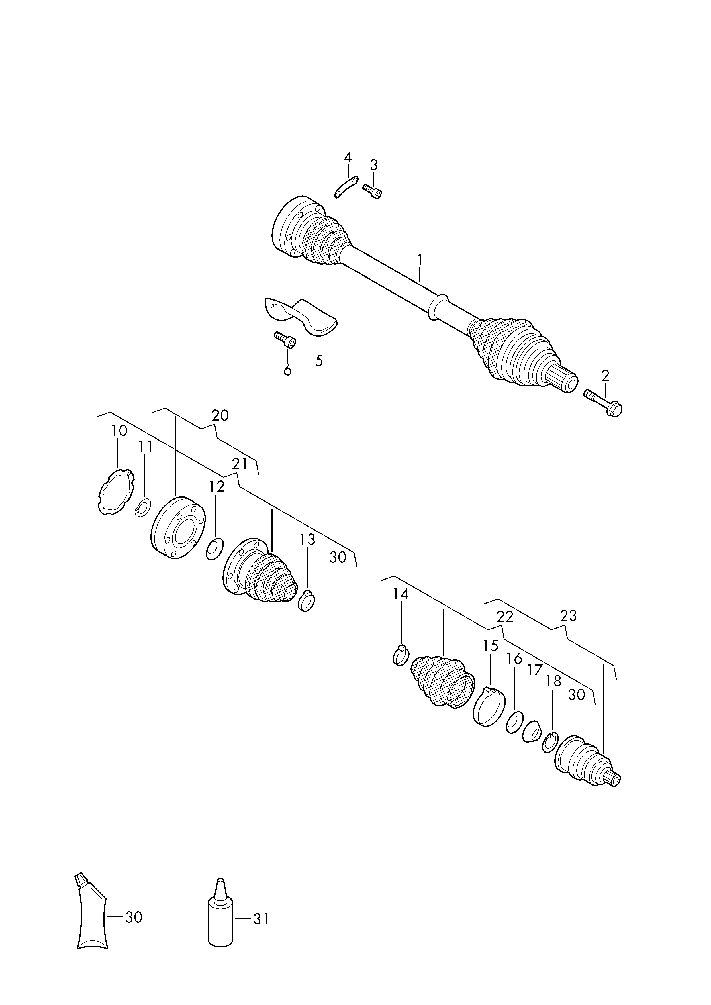 VW 1K0 498 099 - Sada kĺbov hnacieho hriadeľa parts5.com