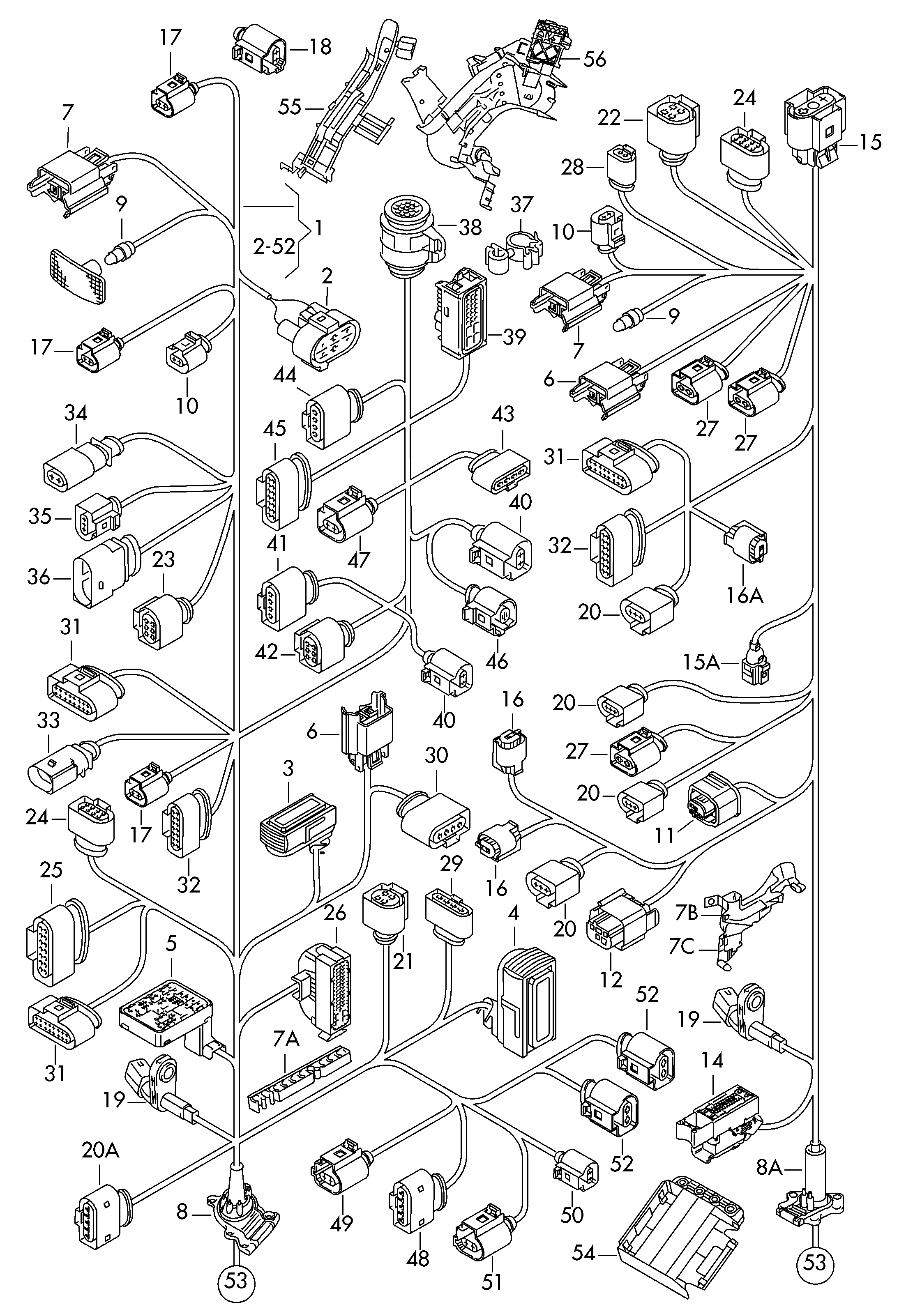 VW 6X0 973 802 A - К-кт за ремонт на кабел, централно електрозахранване parts5.com