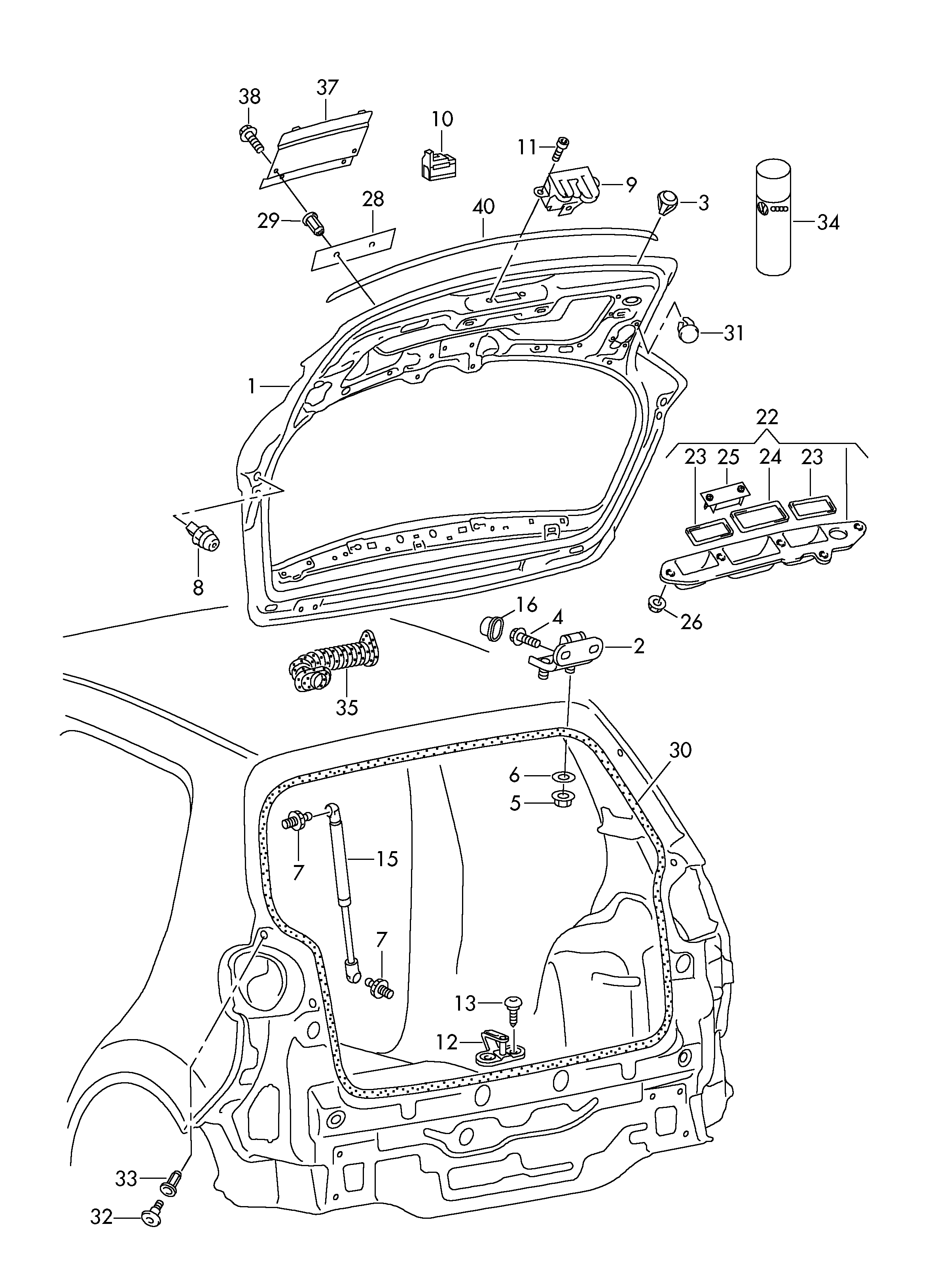 VAG 5M0 827 505B - Boot Lock parts5.com