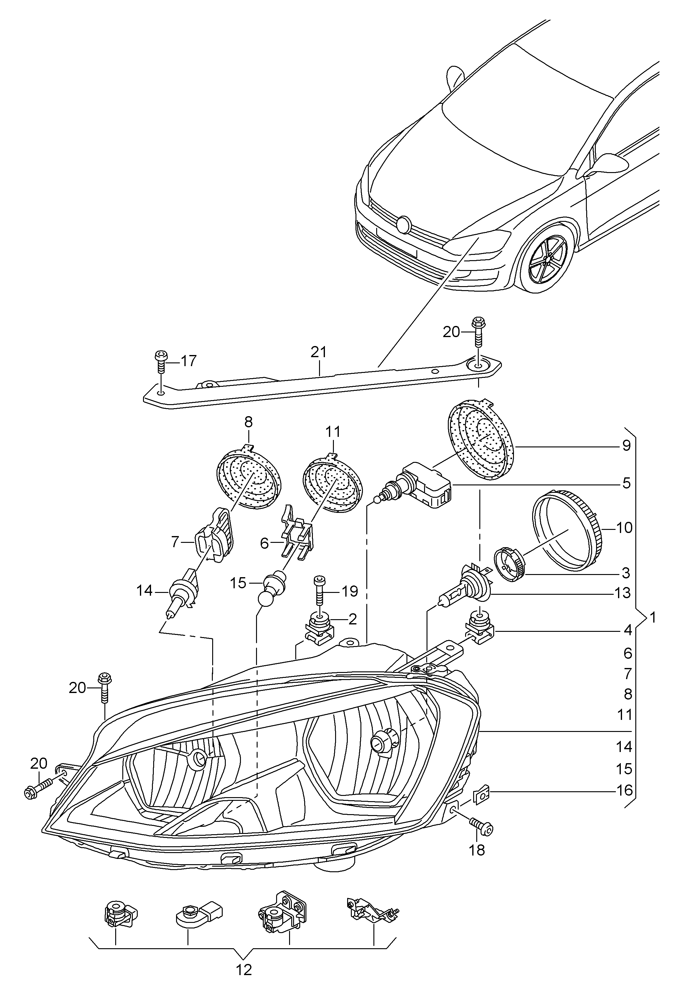 VW 5G1941005 - Headlight parts5.com