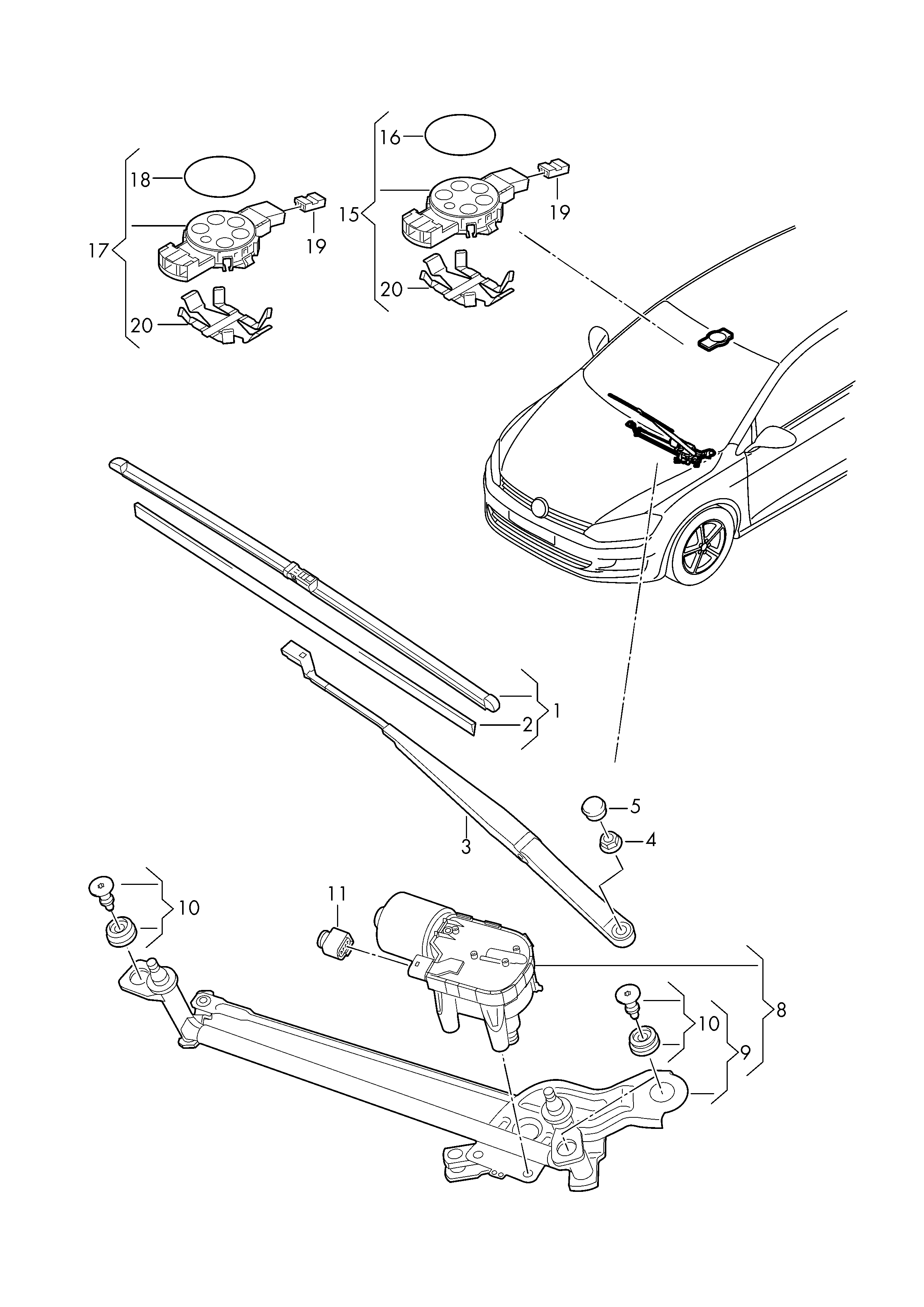 VW 5G1 998 002 - Перо на чистачка parts5.com