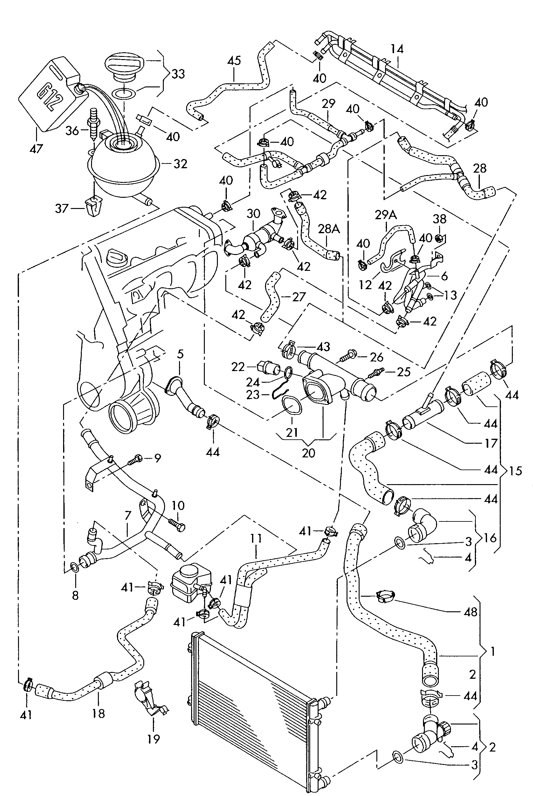 VW 1H0 121 687 A - Tiivisterengas, tasaussäiliön kansi parts5.com