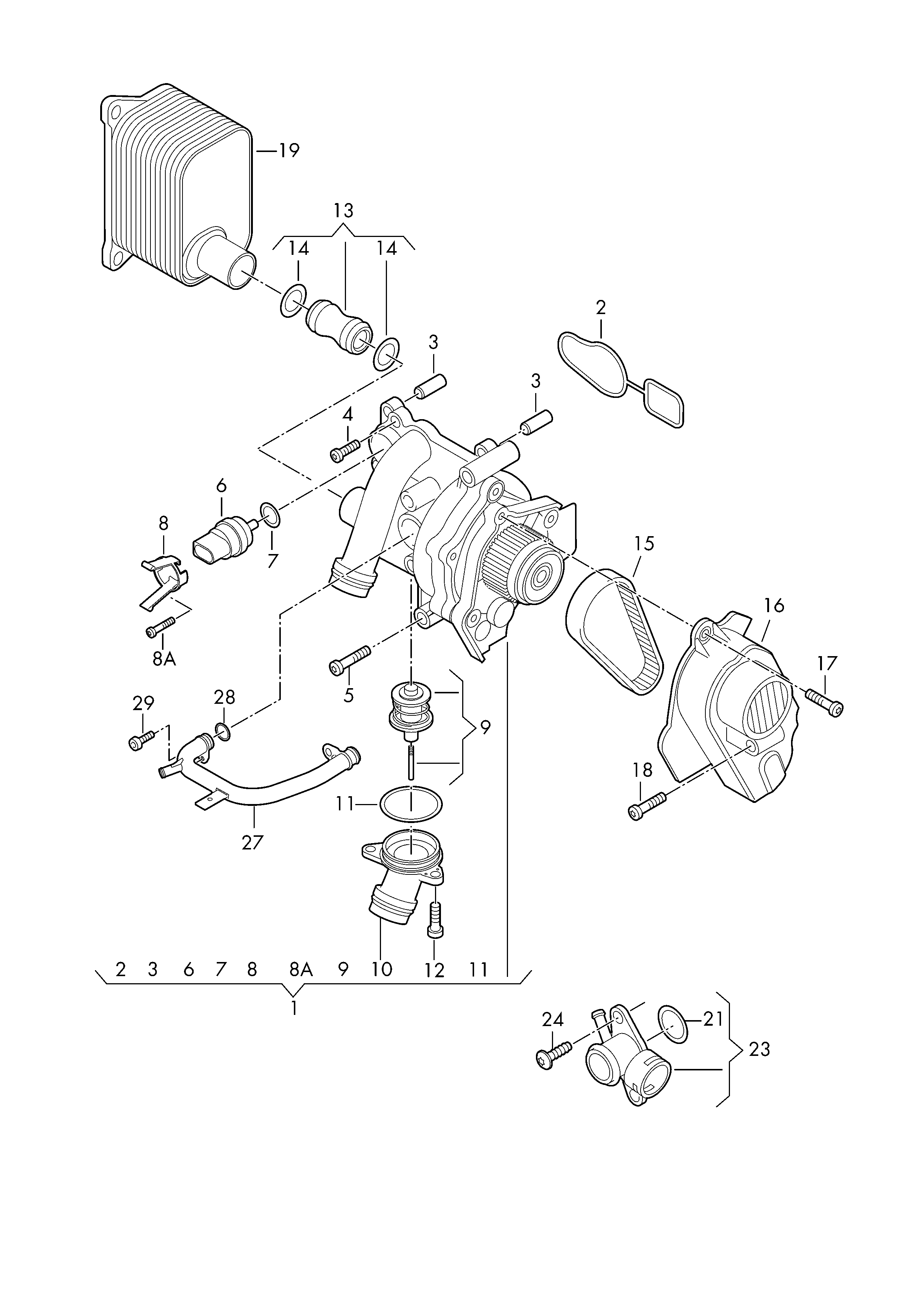 VW 06H 121 113 B - Thermostat, coolant parts5.com