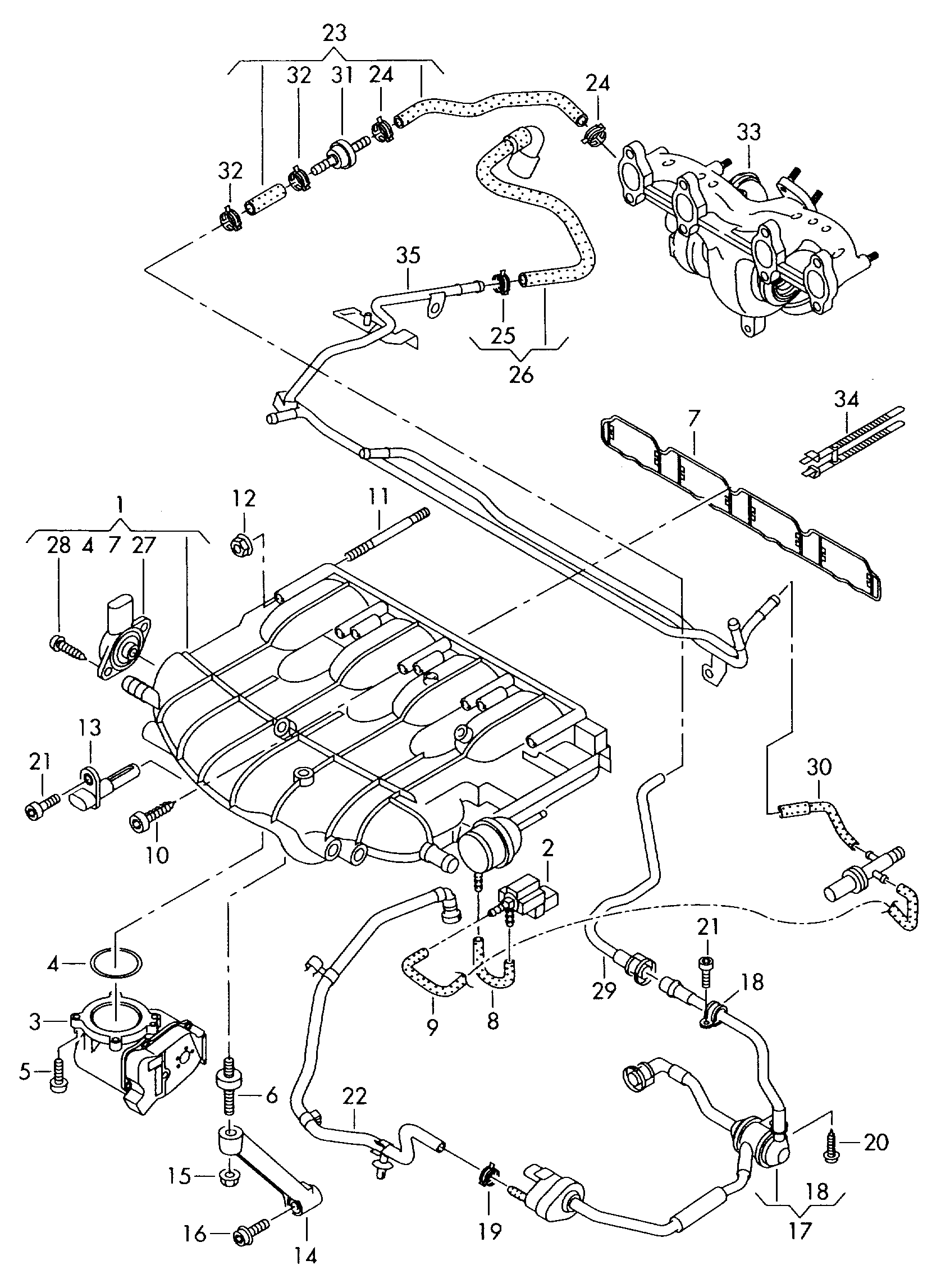 VW 07L 907 386 B - Sensor, suction pipe reverse flap parts5.com