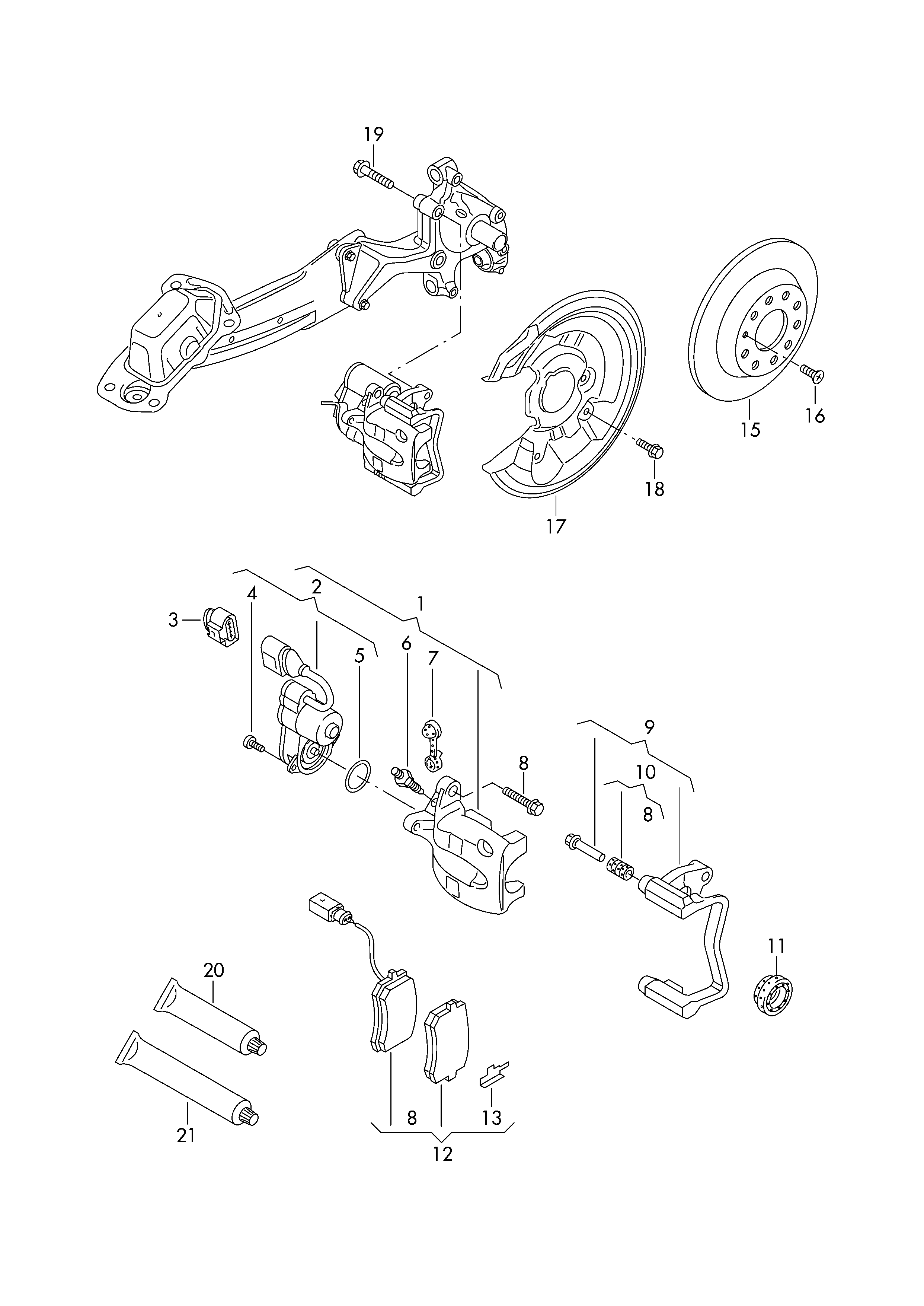 AUDI 3AA 698 451 - Zestaw klocków hamulcowych, hamulce tarczowe parts5.com