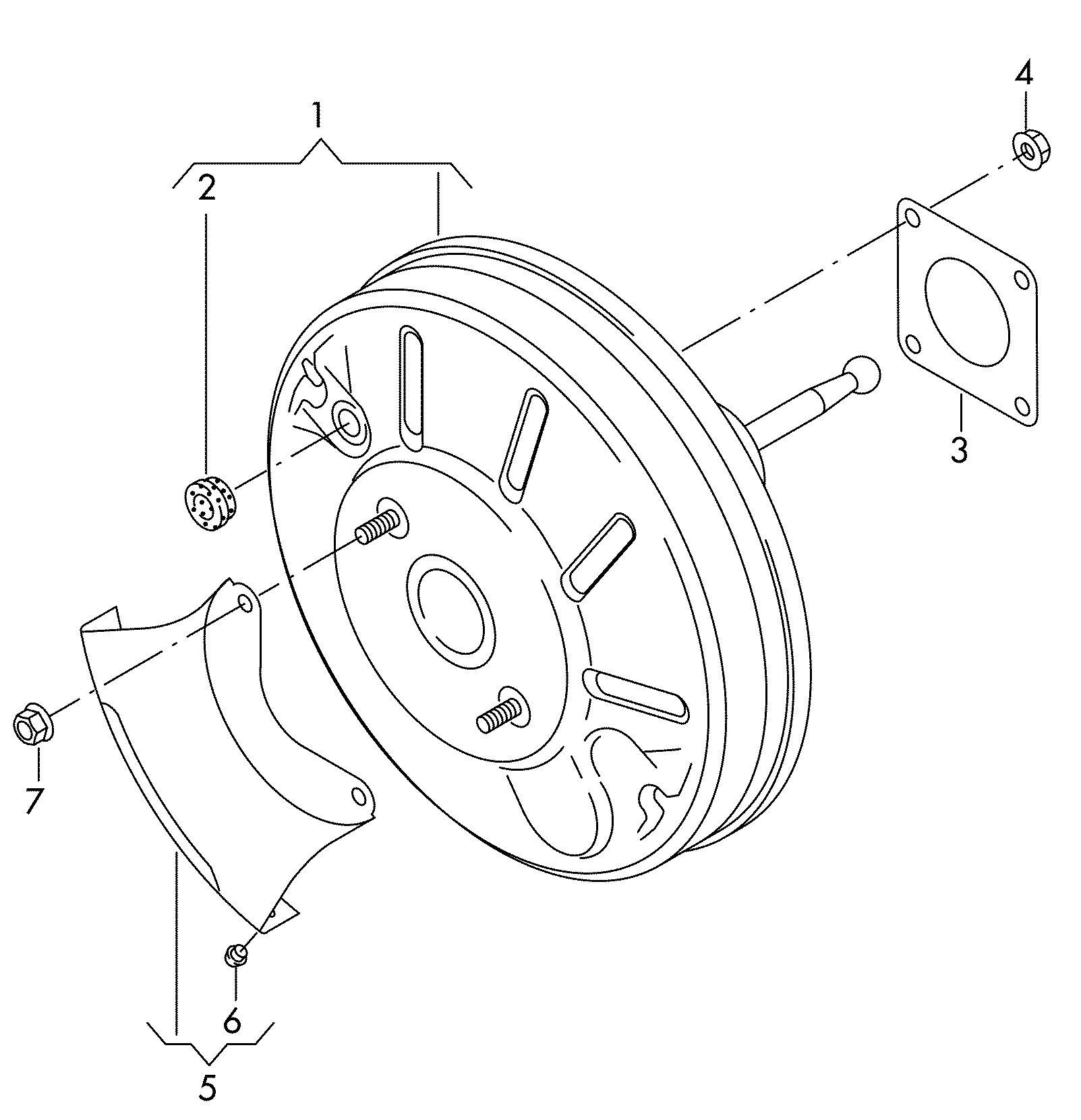 VAG 357 612 166 - Brake Booster parts5.com