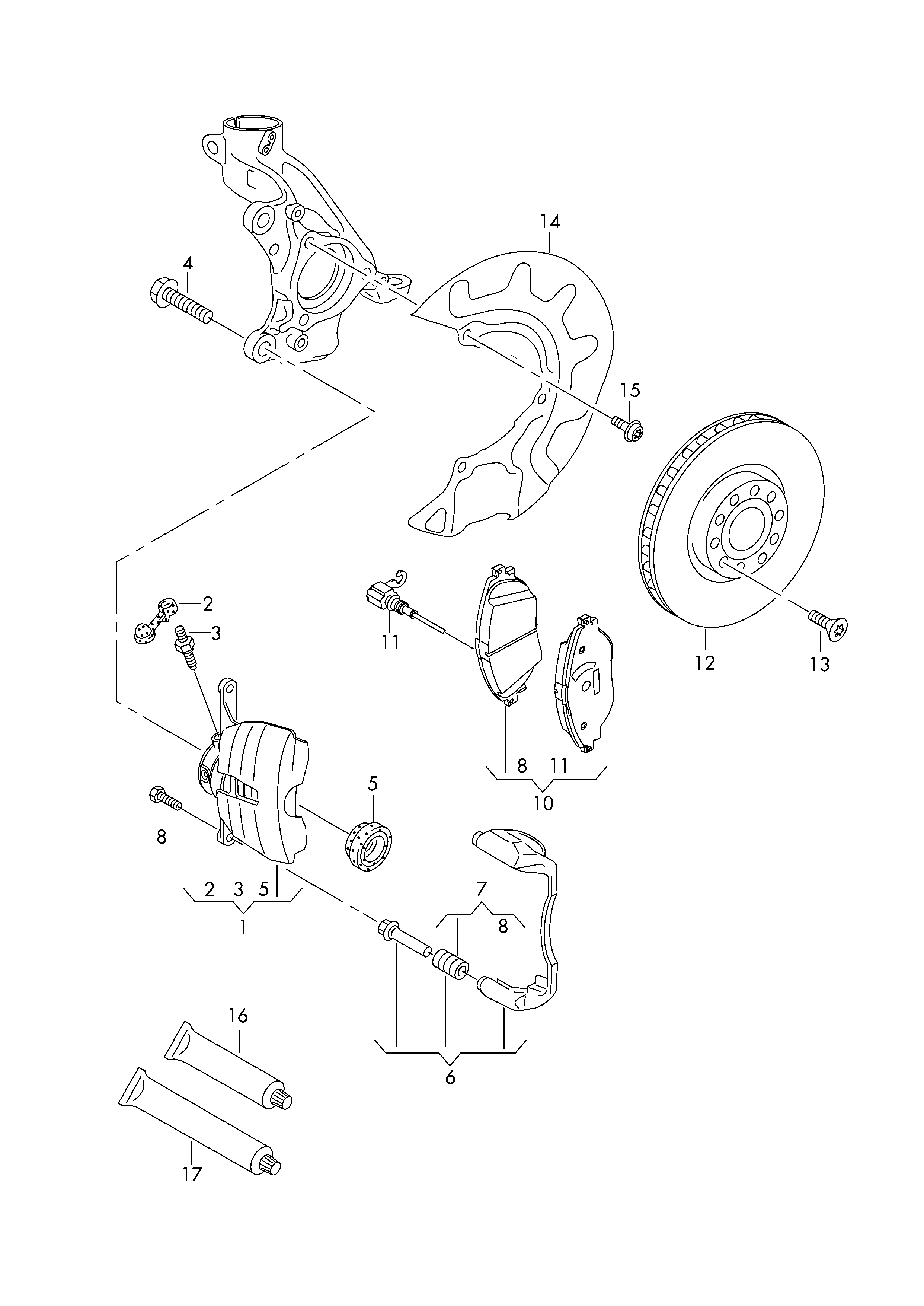 VAG 5Q0 698 151 F - Bremsbelagsatz, Scheibenbremse parts5.com